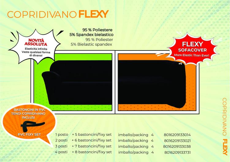 Copridivano 4 posti XL GENIUS color 4D Biancaluna