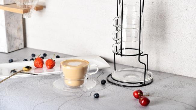 Transparent 200 ML Double Wall Coffee Glass Mug