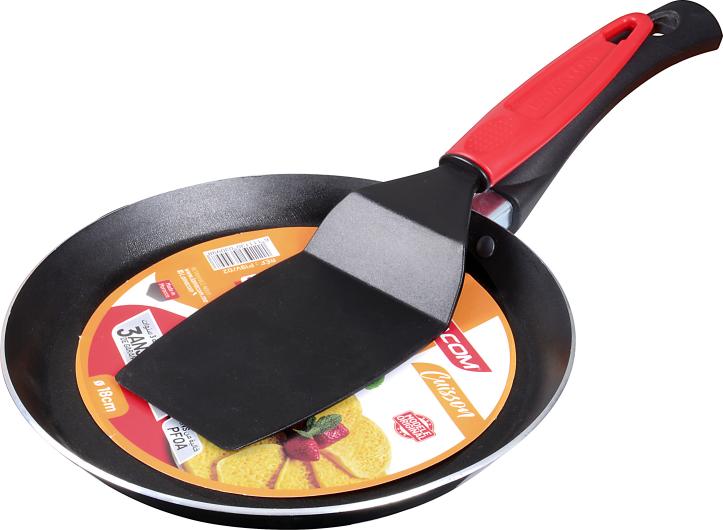 HAPPi STUDIO 11 Inch Crepe Pan Nonstick - Pancake Pan with Crepe Spreader -  Induction Cooktop Griddle Pan - Dosa Pan for Crepes