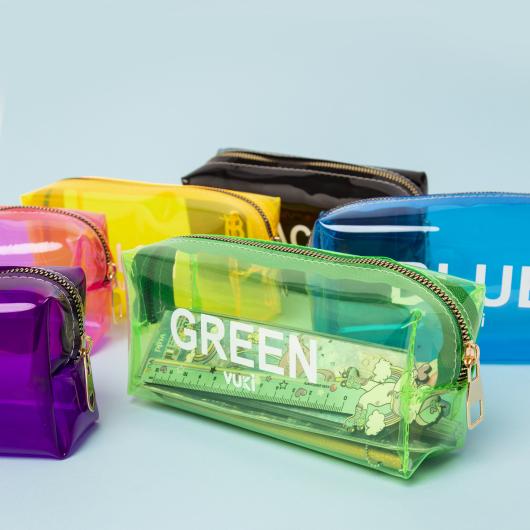 Transparent Pencil Case - Green