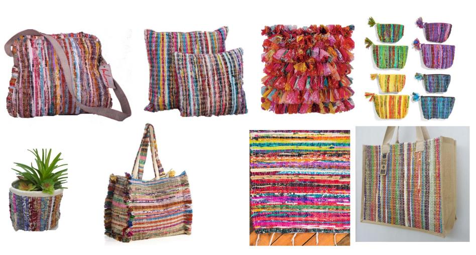 Braided Handle Sari Purse- recycled material Braided Handle Sari Purse- recycled material