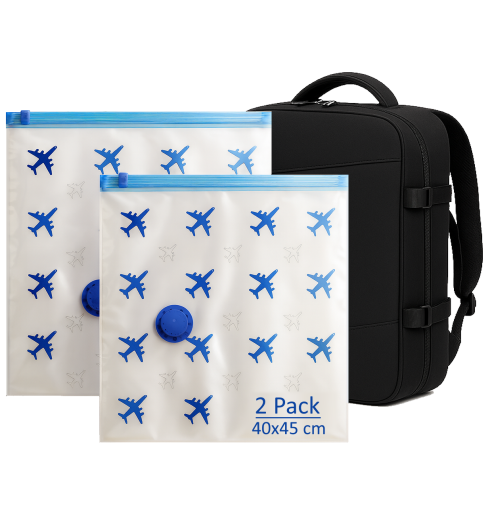 Product: Lavatelli - Set of 2 Vacuum Travel Bags 40 x 45 cm, Compatible with Ryanair Backpack 40 x 30 x 20 cm