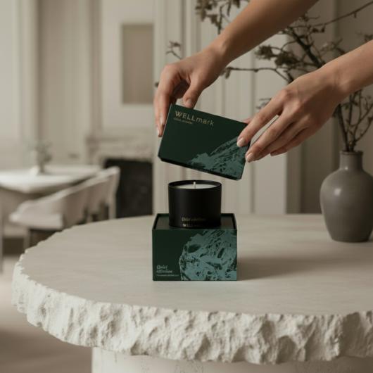 Product: Metallic scented candle - Tender Affection - luxury gift box