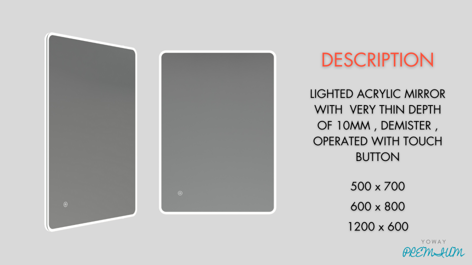 Product: THIN LIGHTED ACRYLIC MIRROR