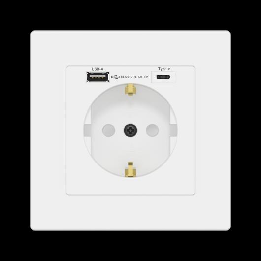 Product: LIDER USB Wall Socket with 1x USB-A & 1x USB-C, 4.2A Combined Output