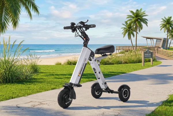 Product: ES33 Powered Electric Scooter 3 Wheels Foldable Trike with Seat for Adults