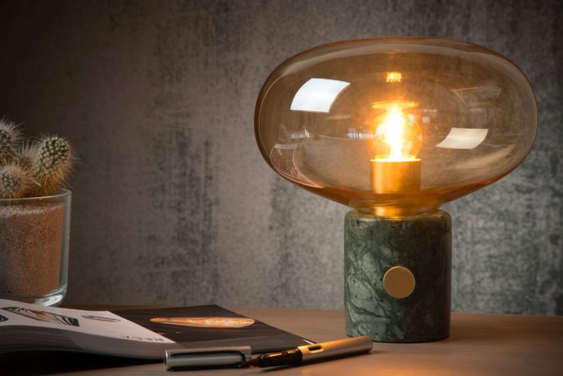 green marble table lamp