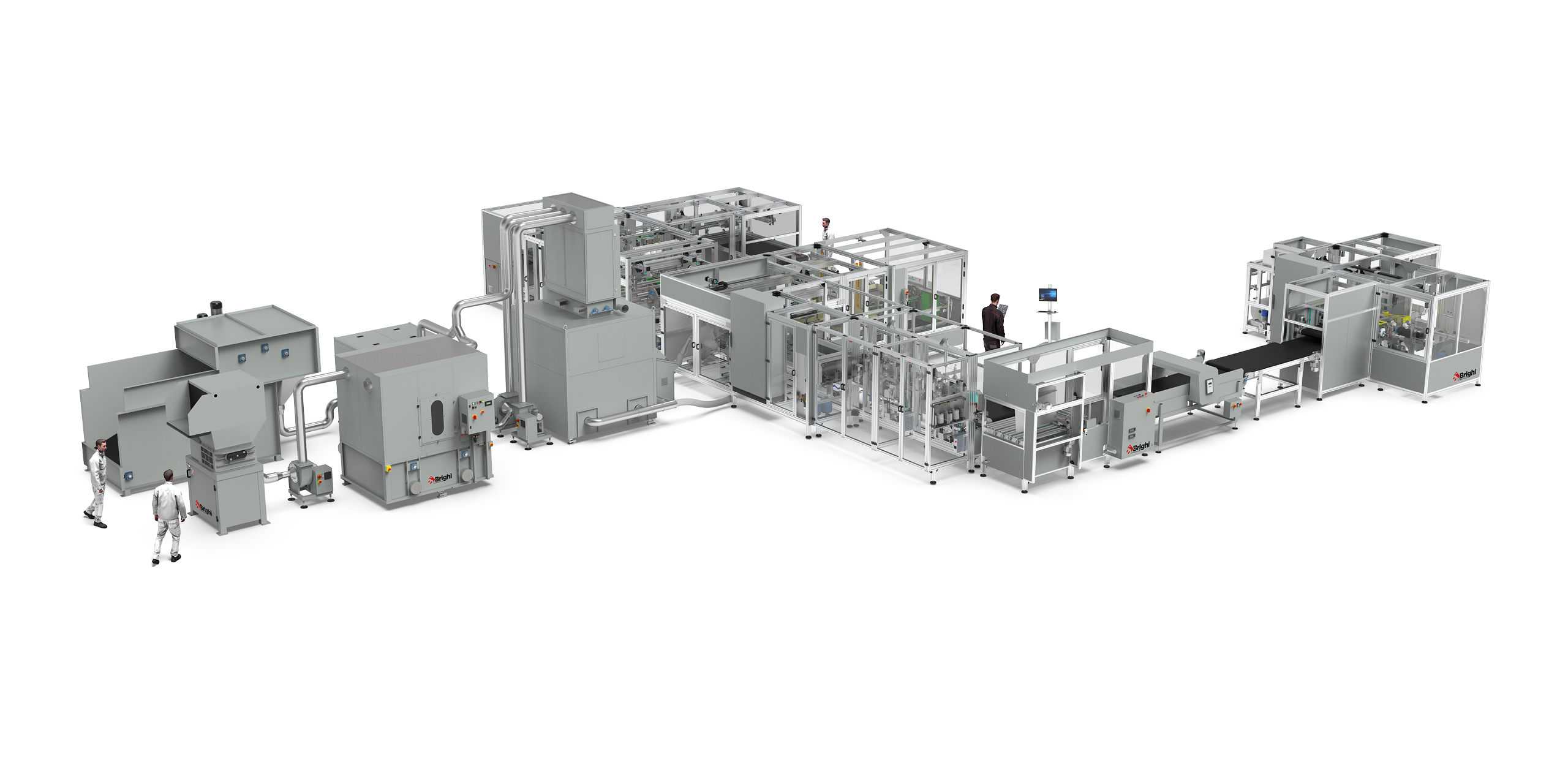 Semi-automatic blow filling line for shredded foam and fiber 