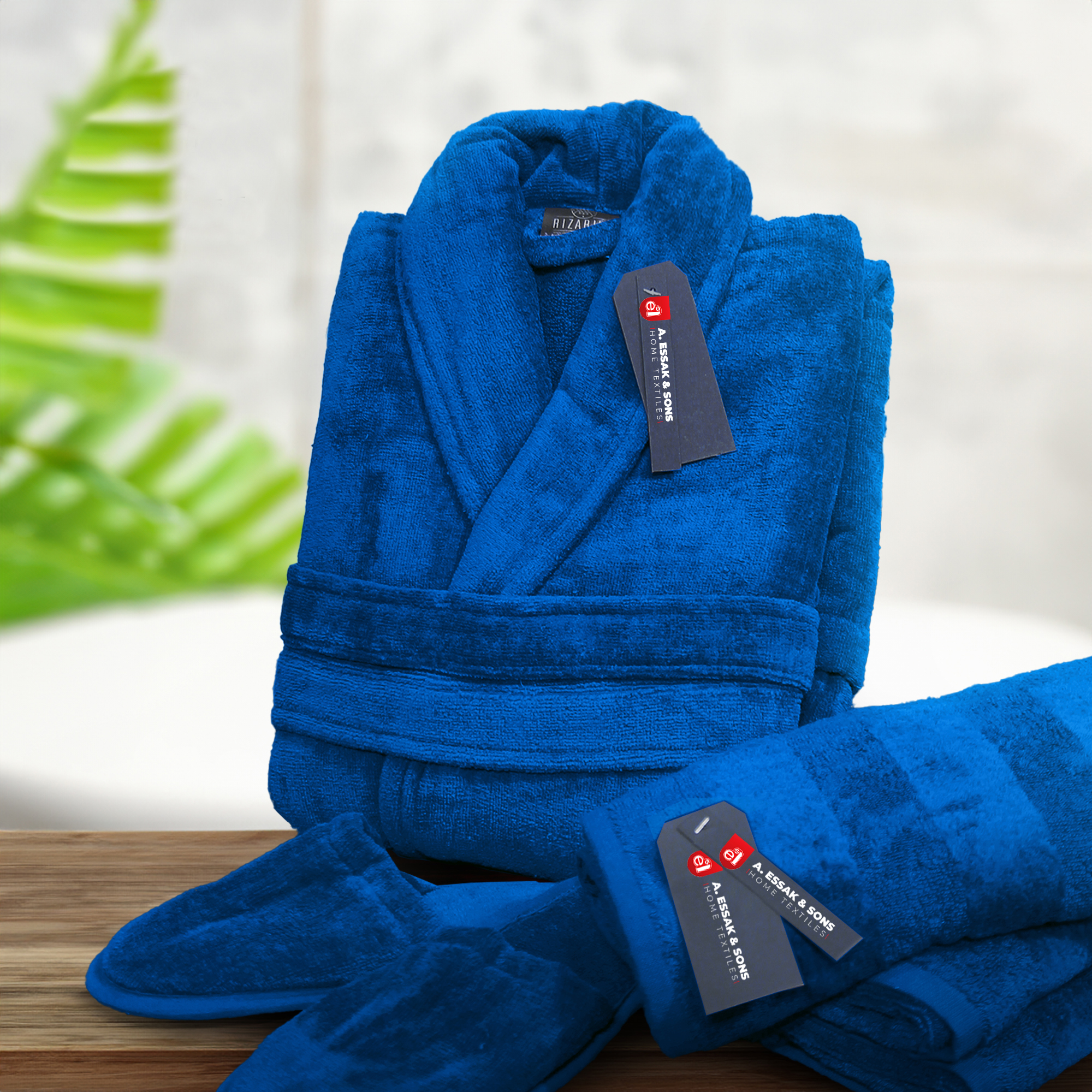 Velour Bathrobe & Slipper Set