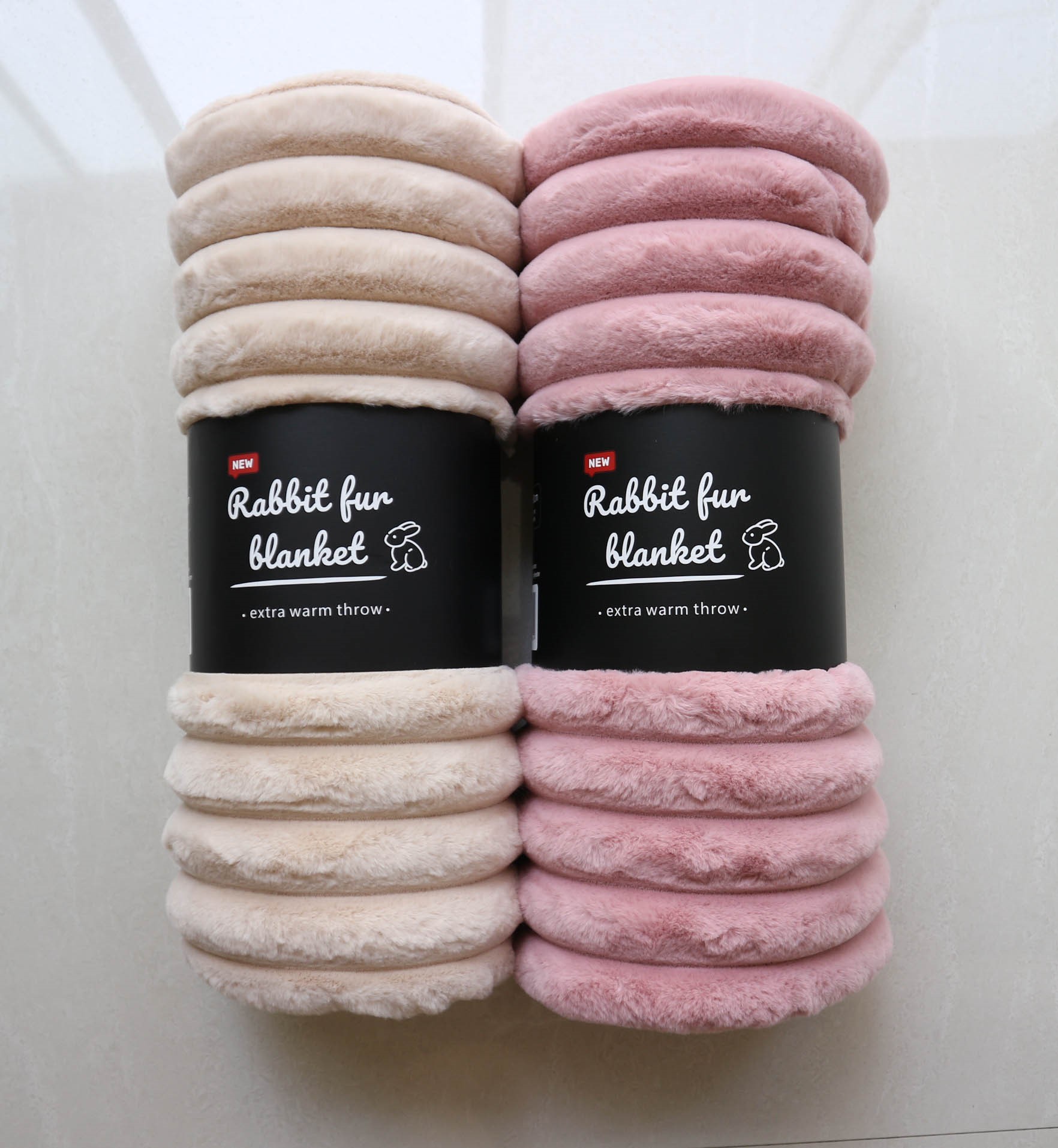 Rabbit faux fur blanket