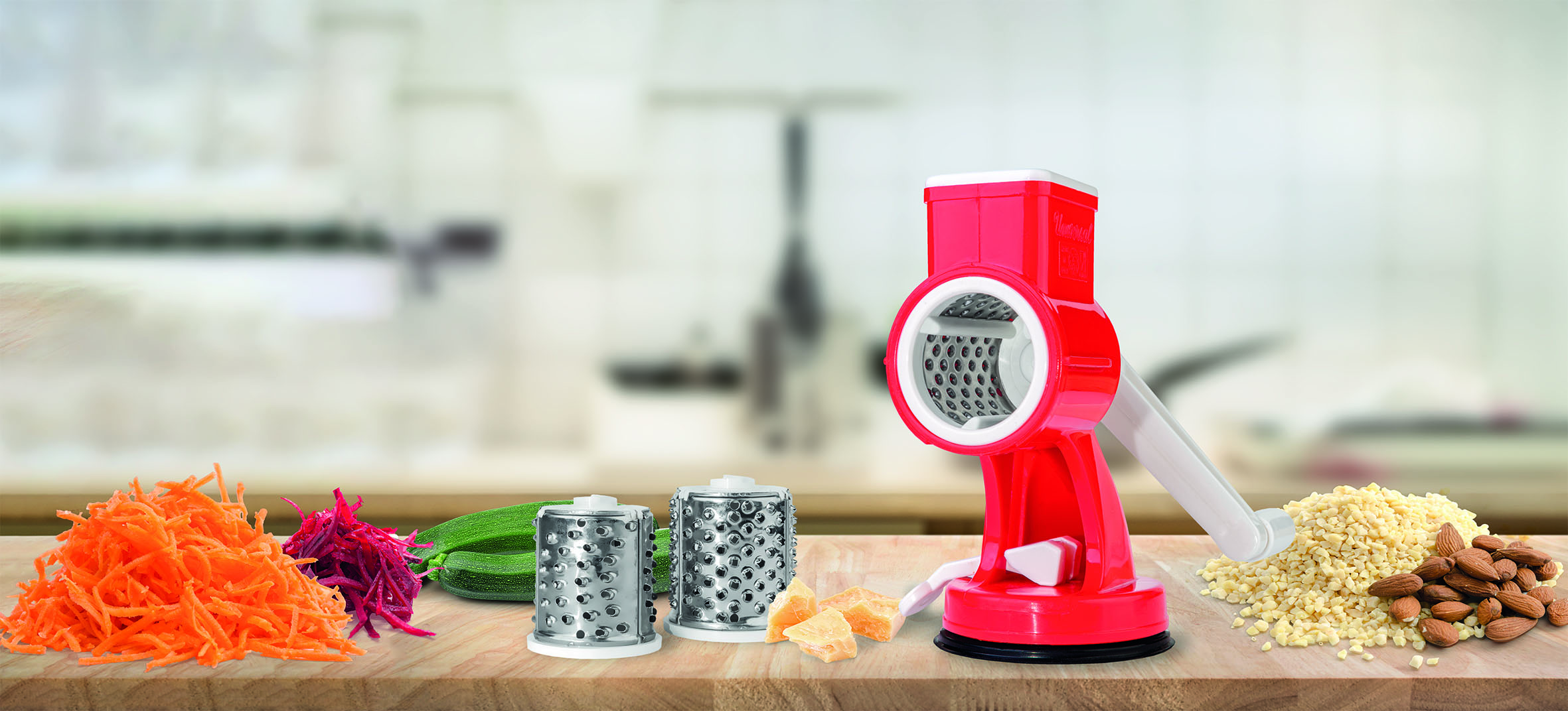 Rotary Cheese Grater, Manual Food Shredder With Strong Suction Base And  6,household Vegetable Slicer For Potato, Carrots, Vegetables, Nuts,  Zucchini