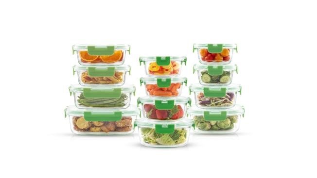 24Pc Borosilicate Glass Storage Containers with Lids, Airtight