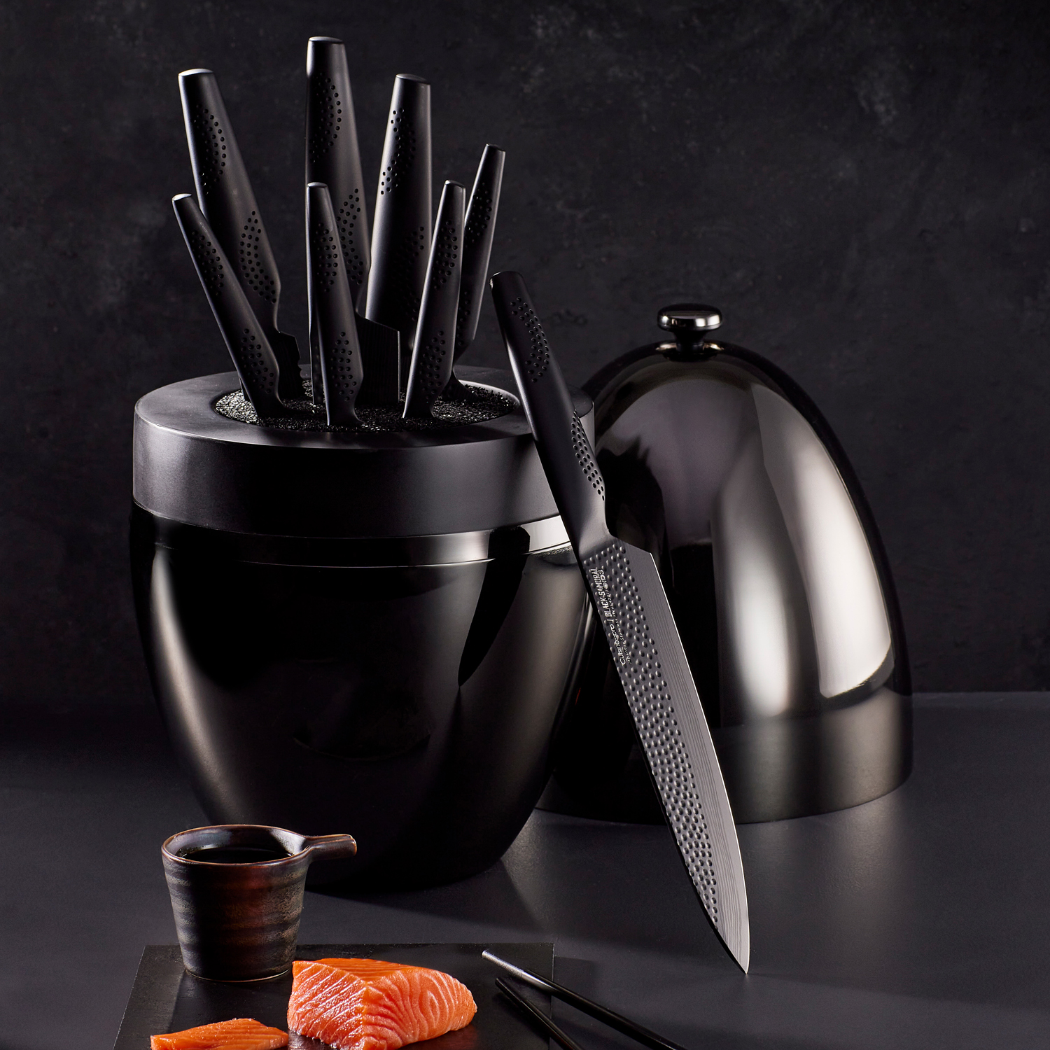 Cuisine::pro Damashiro Emperor Mokuzai 7-Piece Knife Block Set