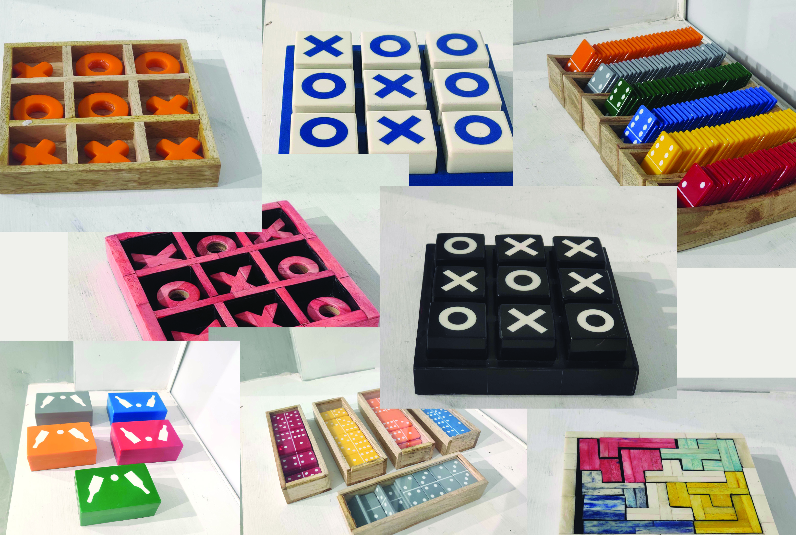 Horn/Bone Tic Tac Toe Set