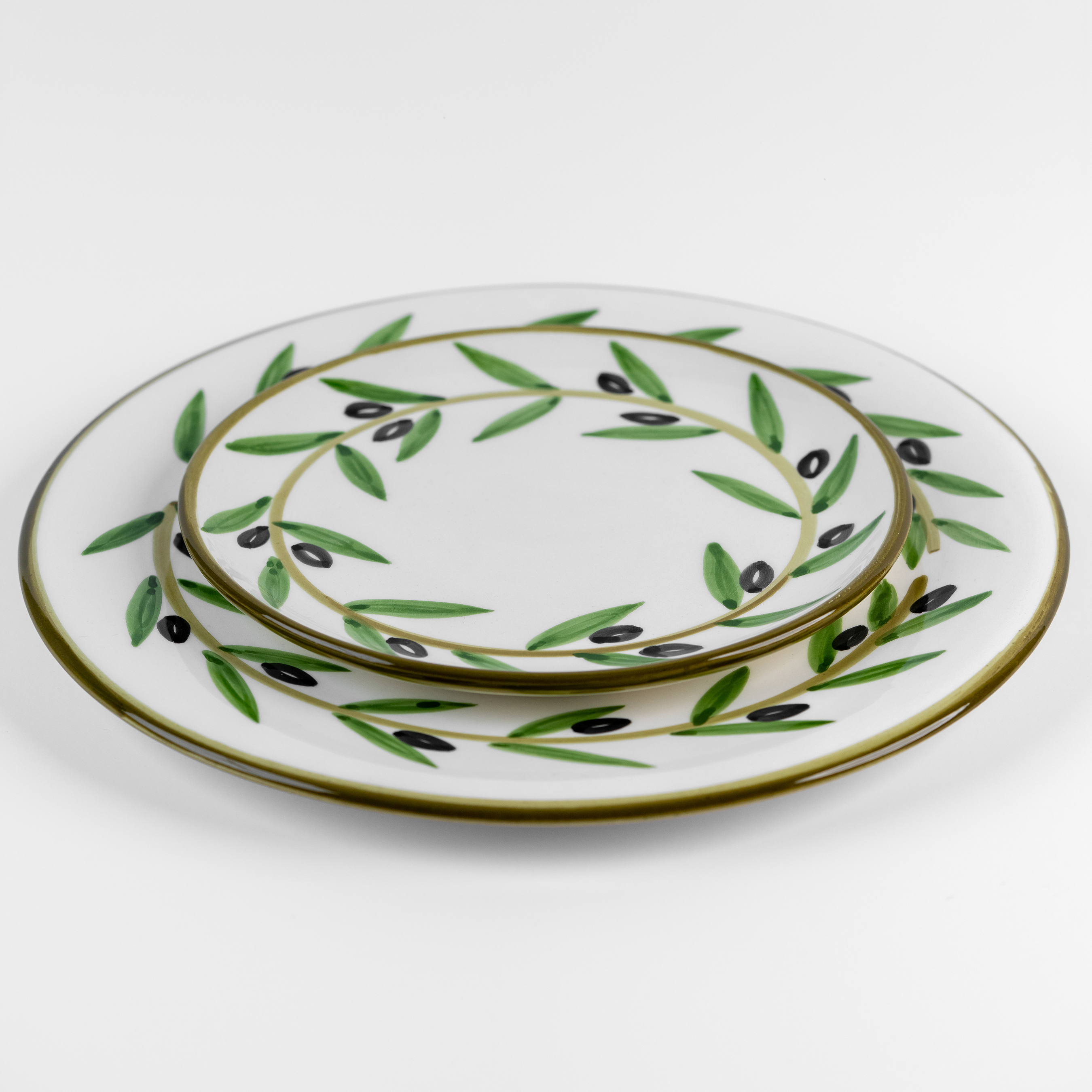 Ceramic Branch Olive Design Plate 