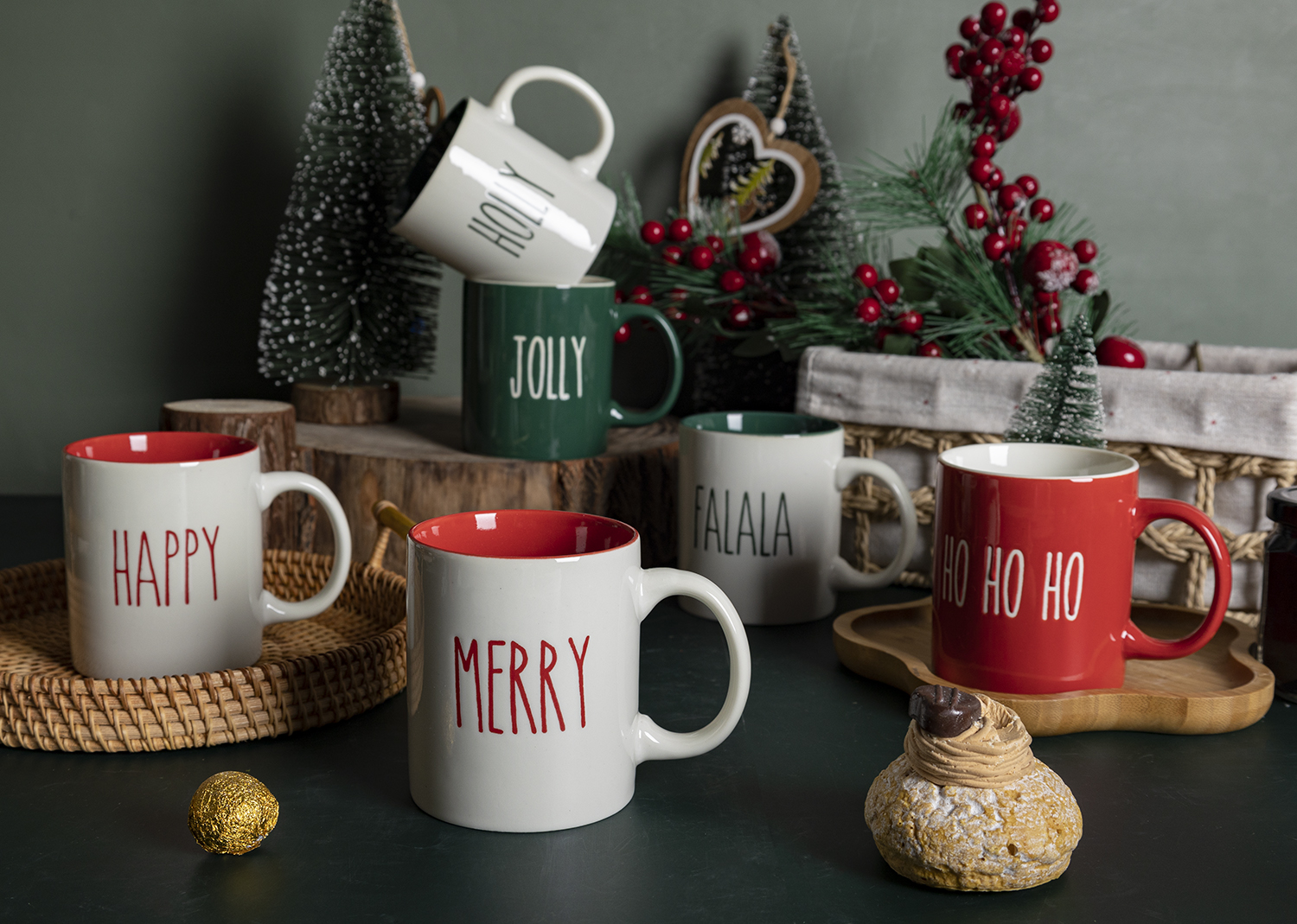 Christmas Coffee Mug Collection – Merry, Jolly, and Holiday Cheer Words