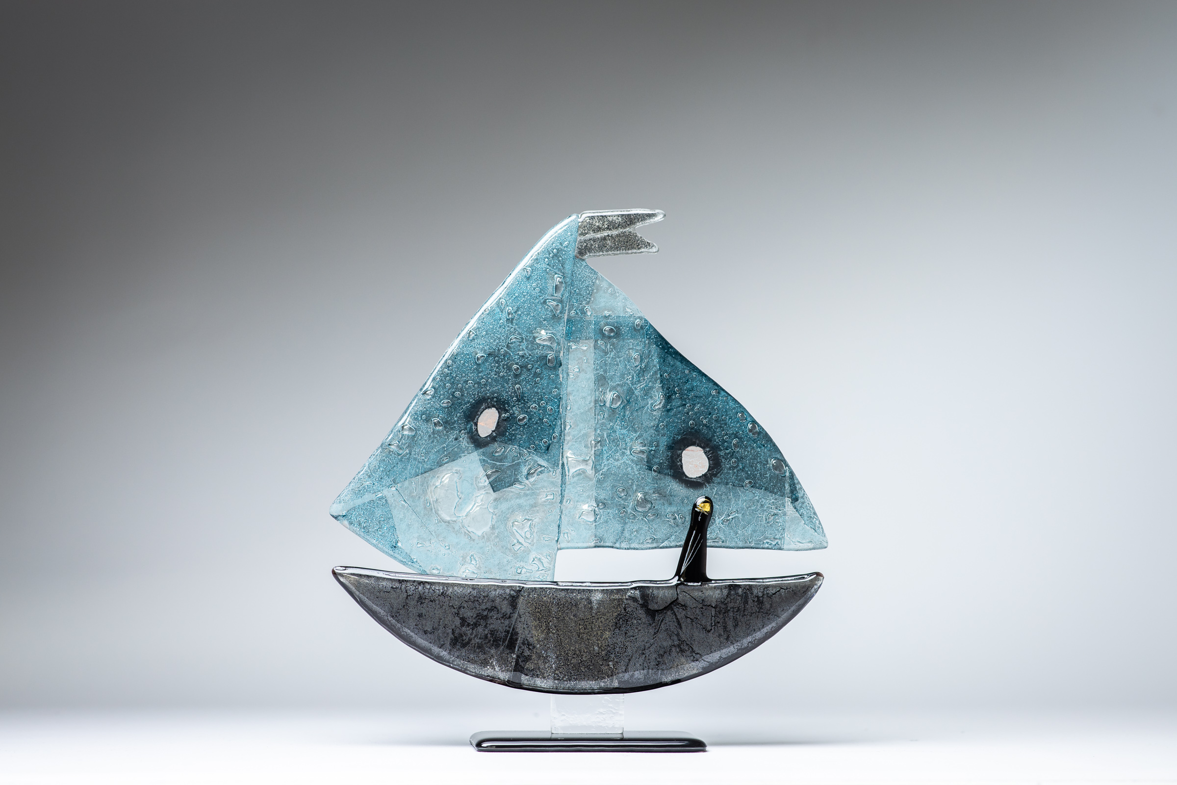 Art Glass BLUE SHIP