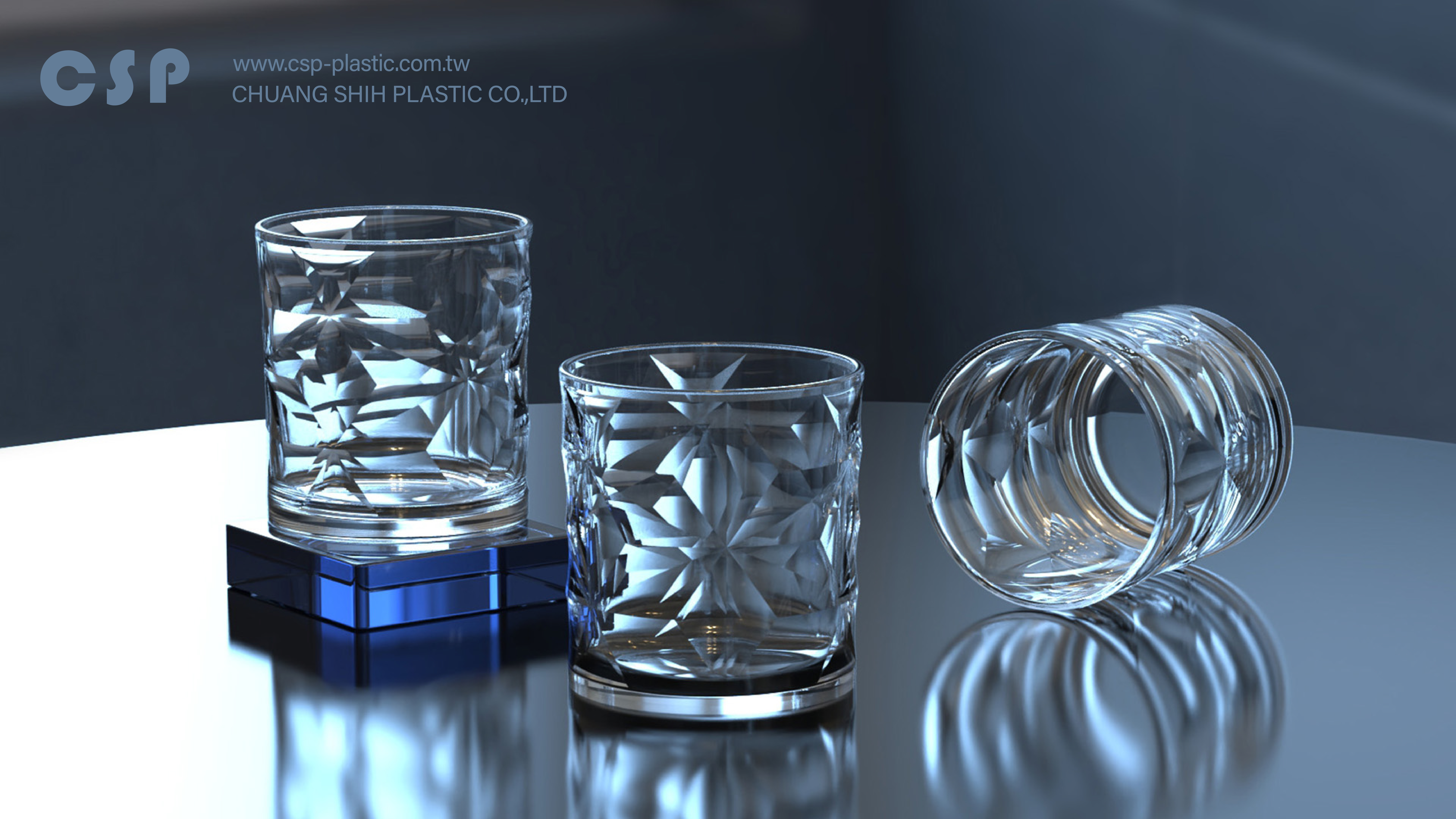 Ice crystal hexagonal whiskey glass