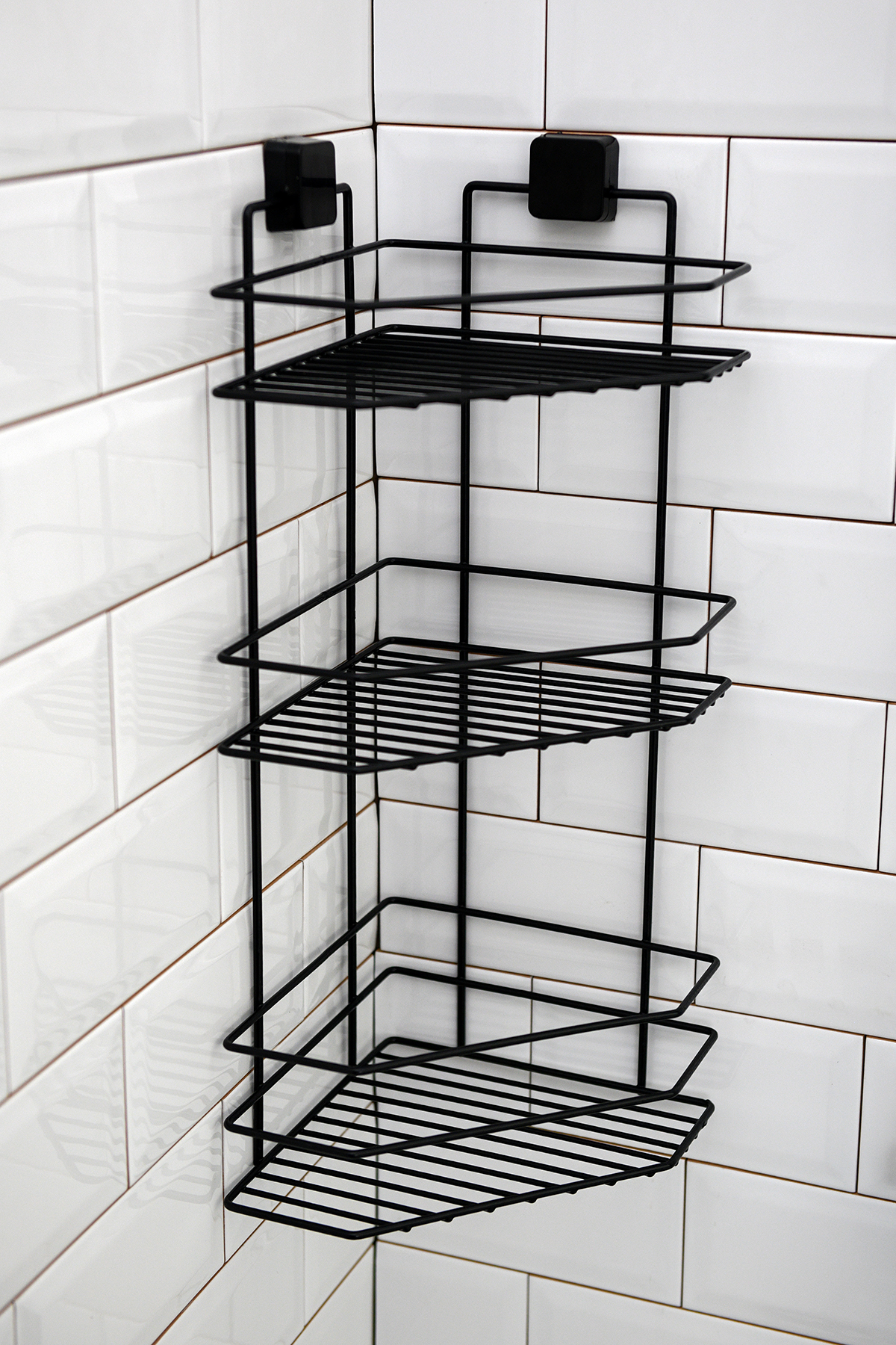 THREE TIER BATH CORNER SHELF SQUARE