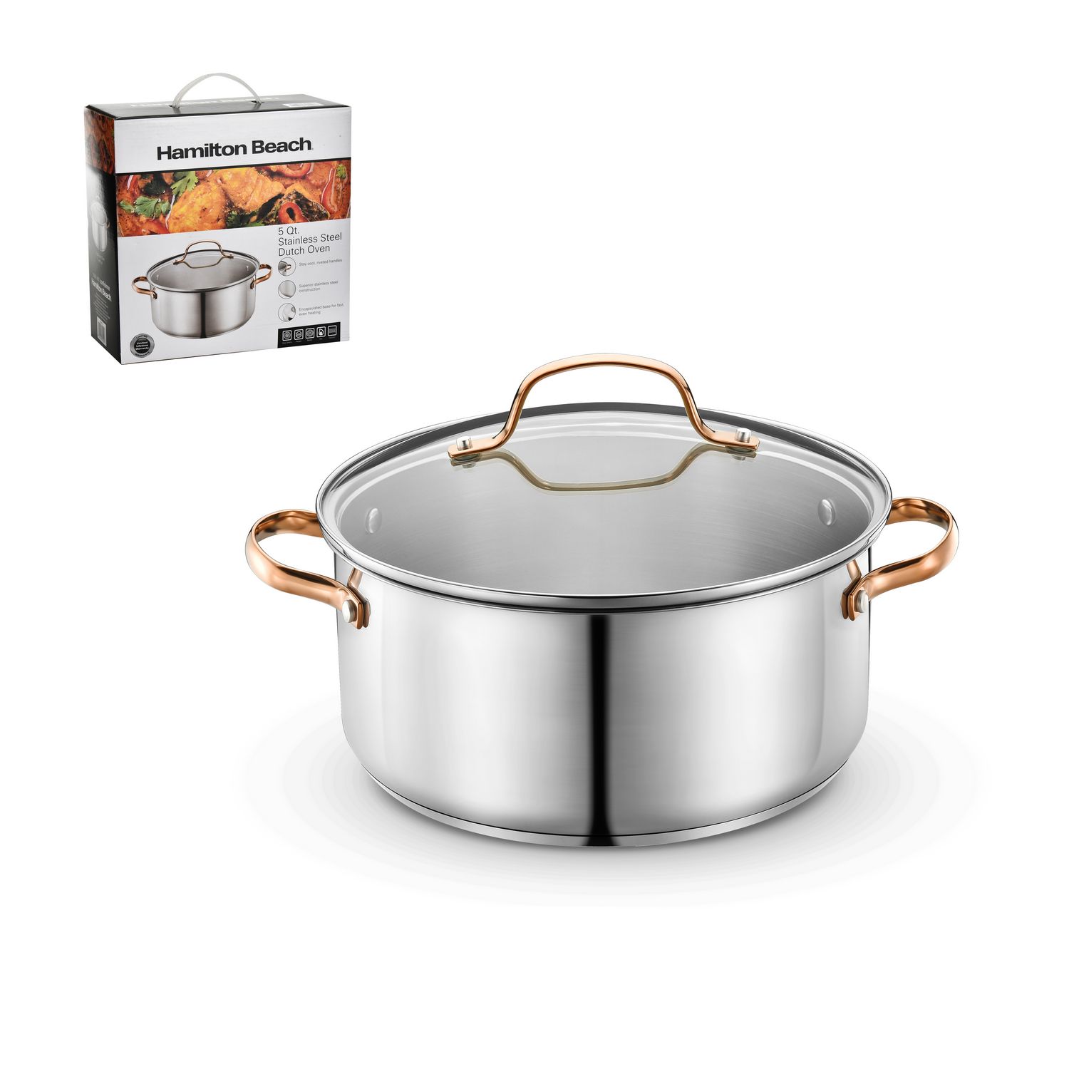 Hamilton Beach Stainless Steel, 5Qt Dutch Oven 