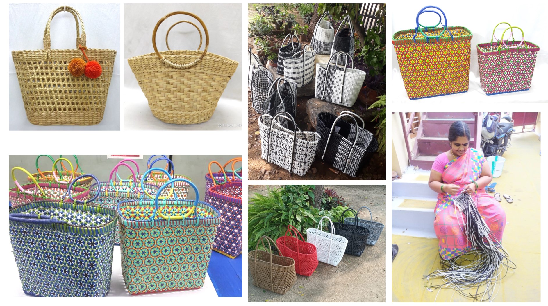 BASKETs - RECYCLED PLASTIC & SUSTAINABLE RIVERGRASS