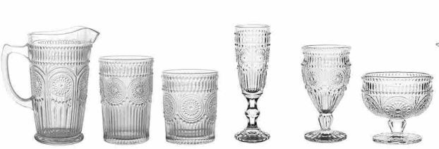 Sunflower design glass range. 
