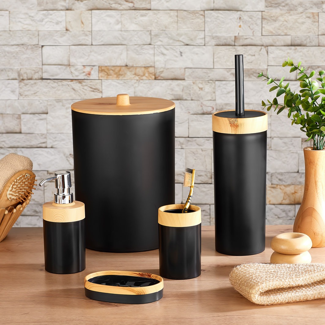 LIMPIA WOODEN STYLE BATHROOM SET OF 5 