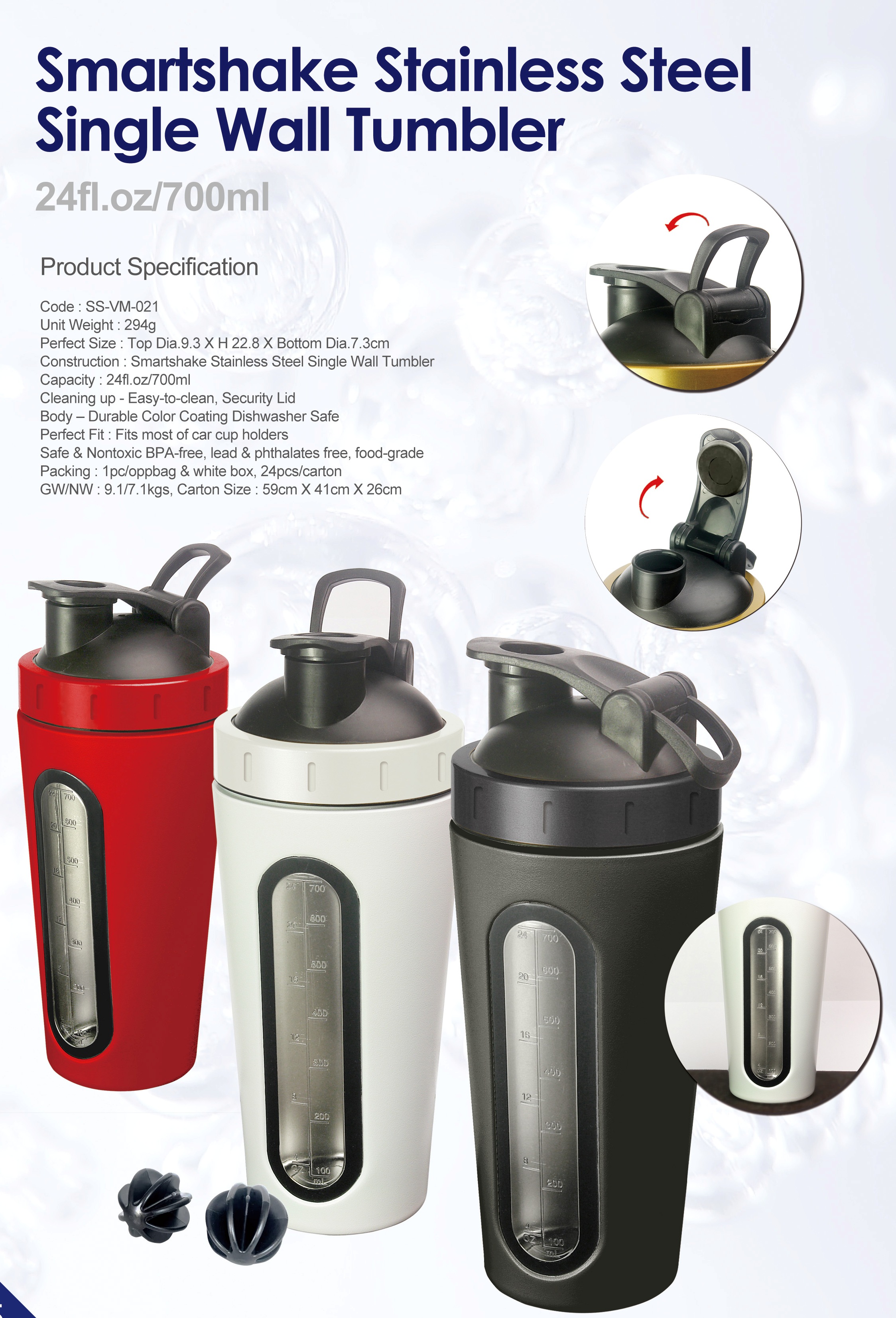 Stainless Steel Shaker Tumbler