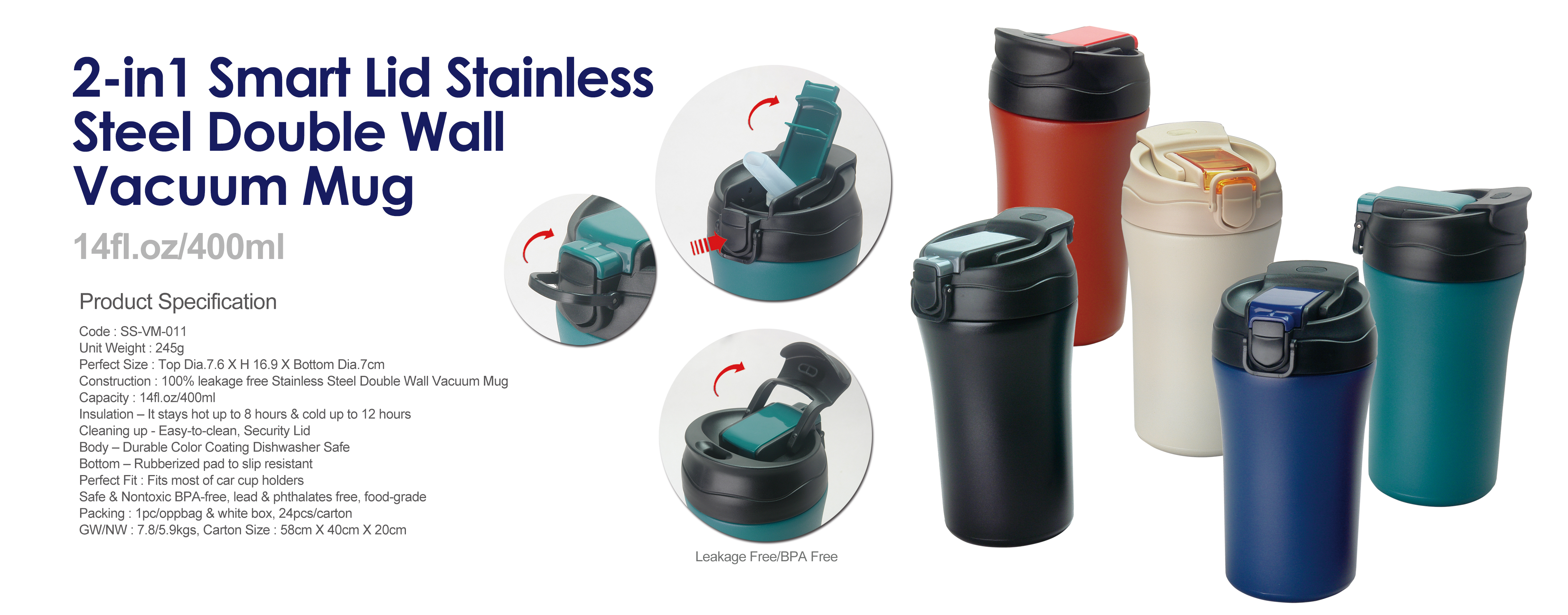Stainless Steel Double Wall Vacuum Mug 
