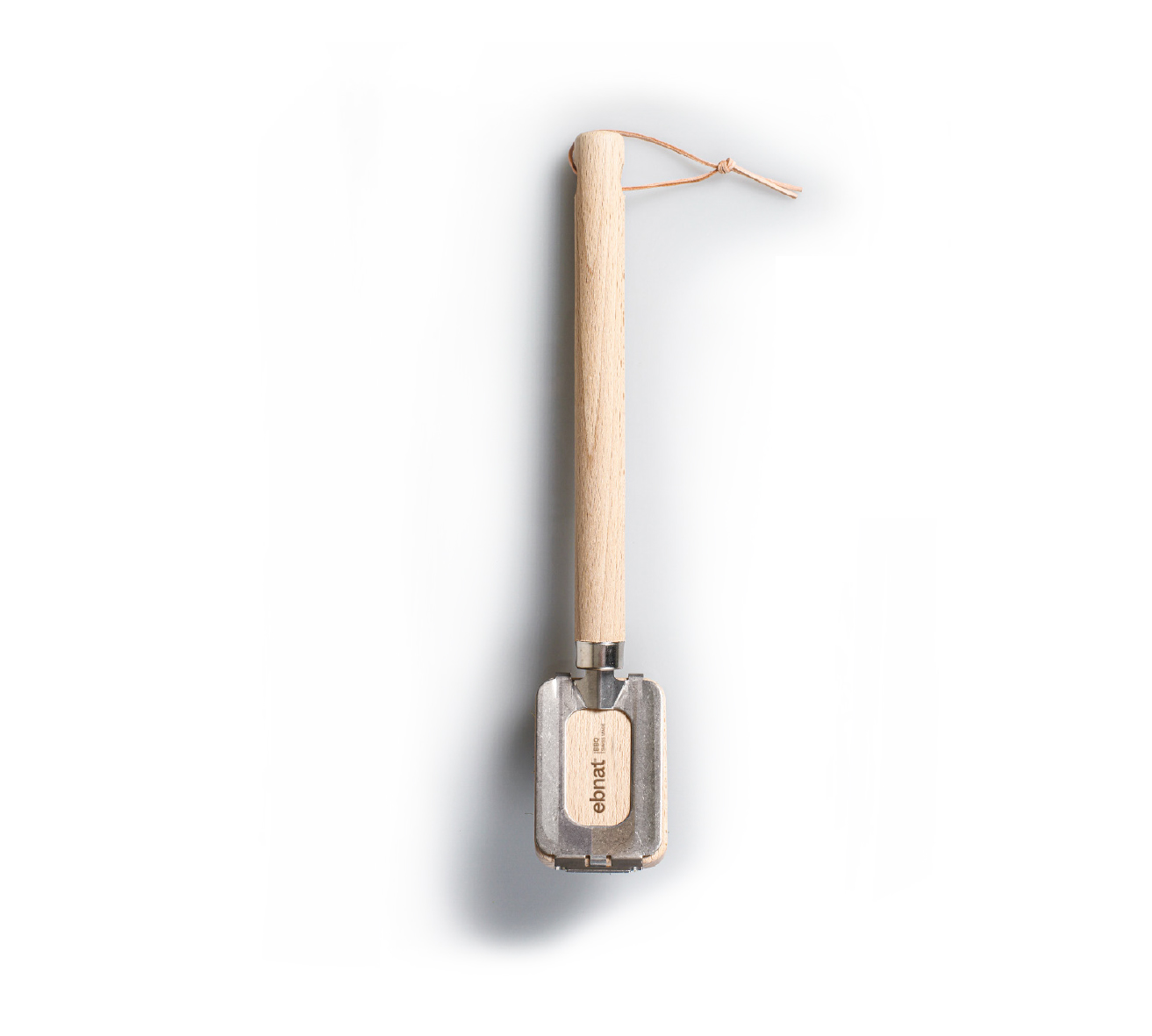 Wooden grill brush with replaceable head