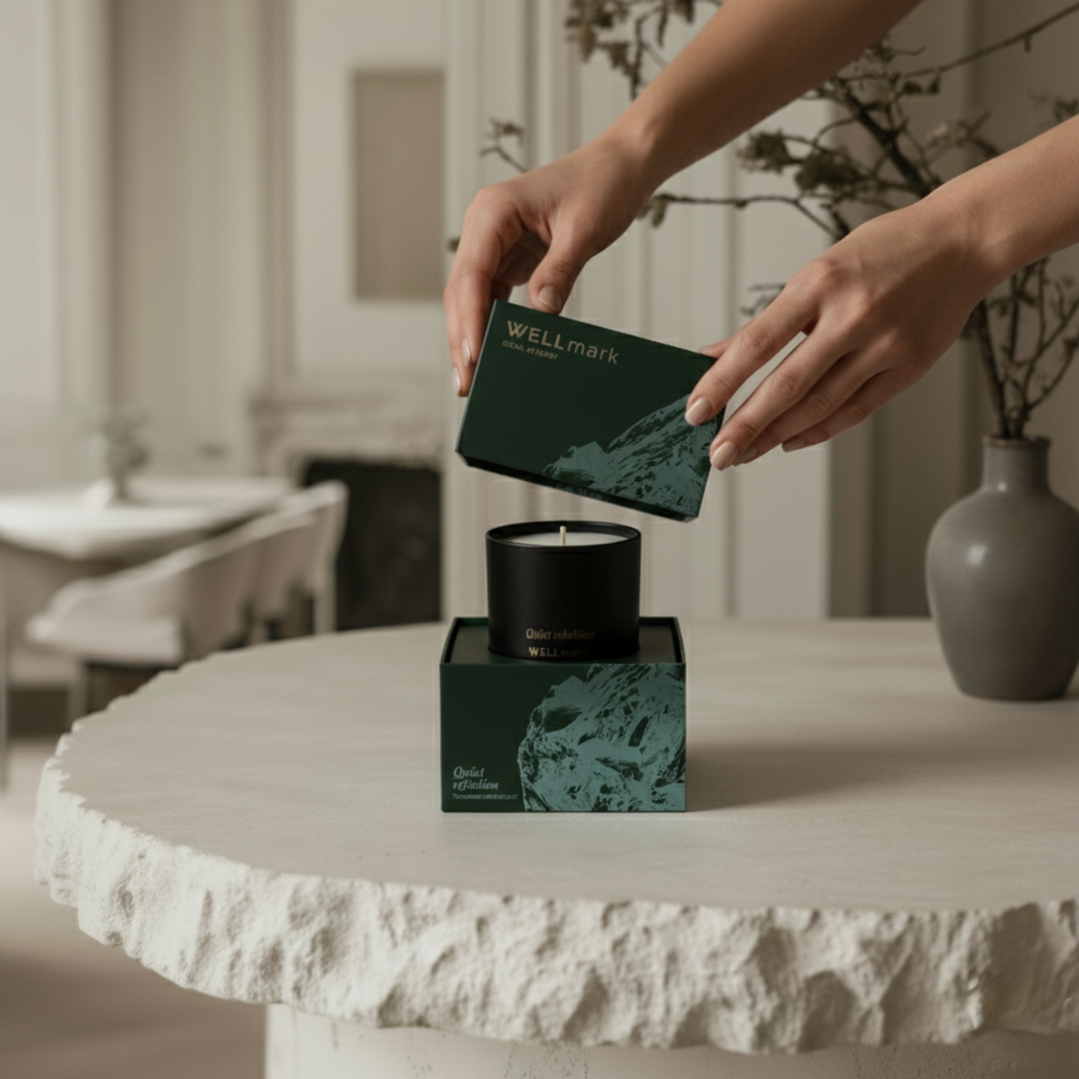 Metallic scented candle - Tender Affection - luxury gift box