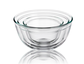 High borosilicate glass mixing bowl
