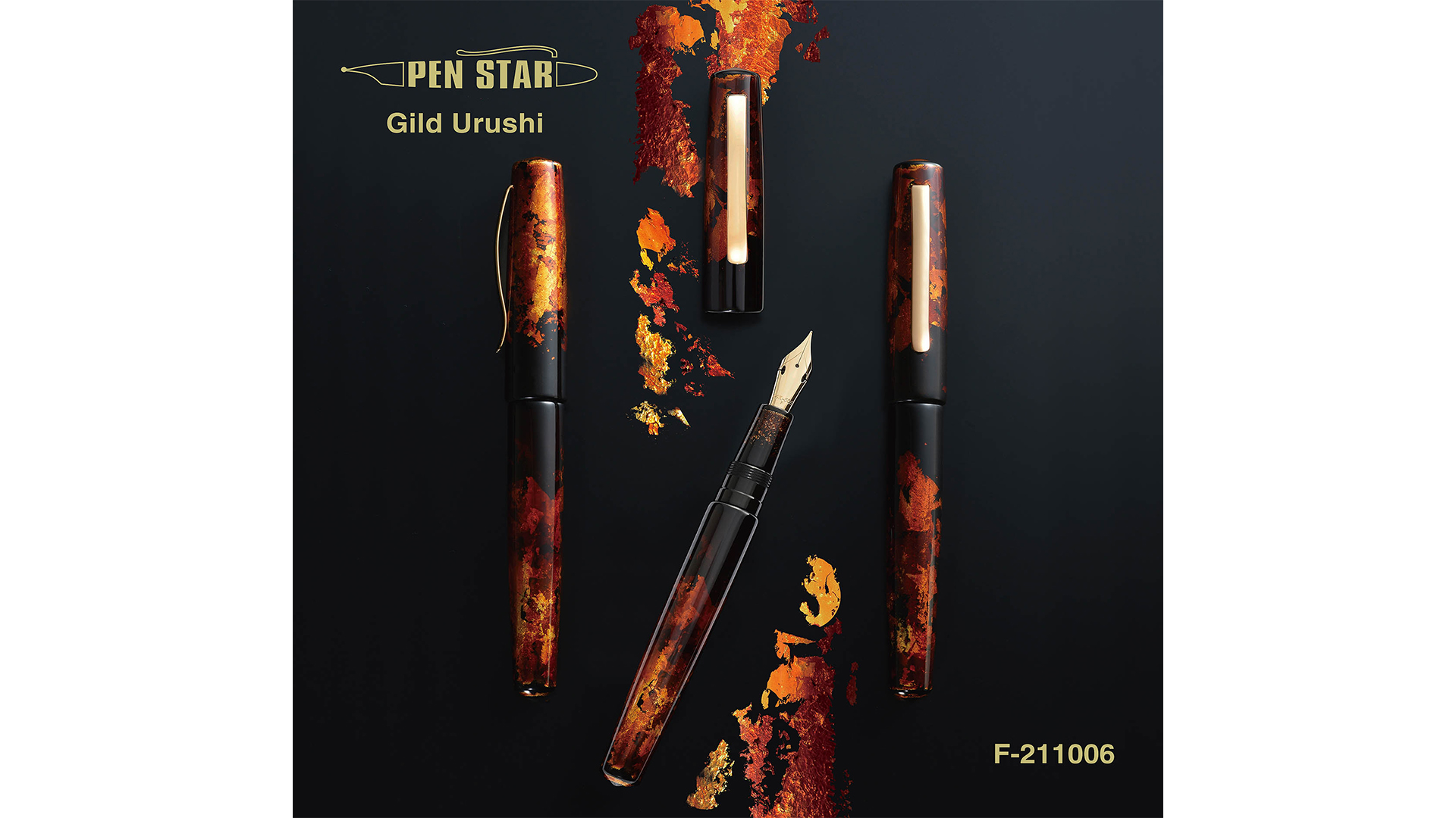 Pen Star unique customized URUSHI Fountain Pen (Technique: Gold Leaf)