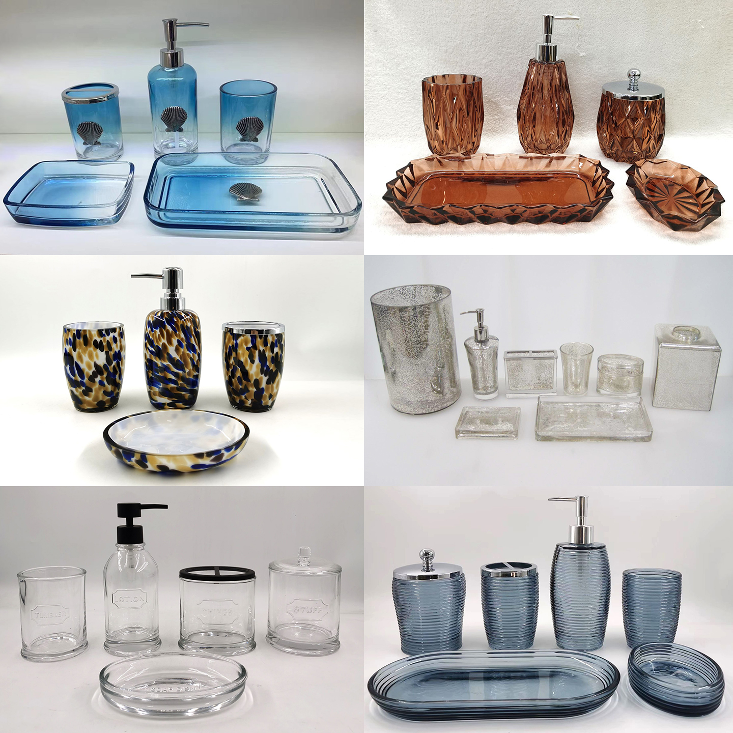 Glass bath accessories