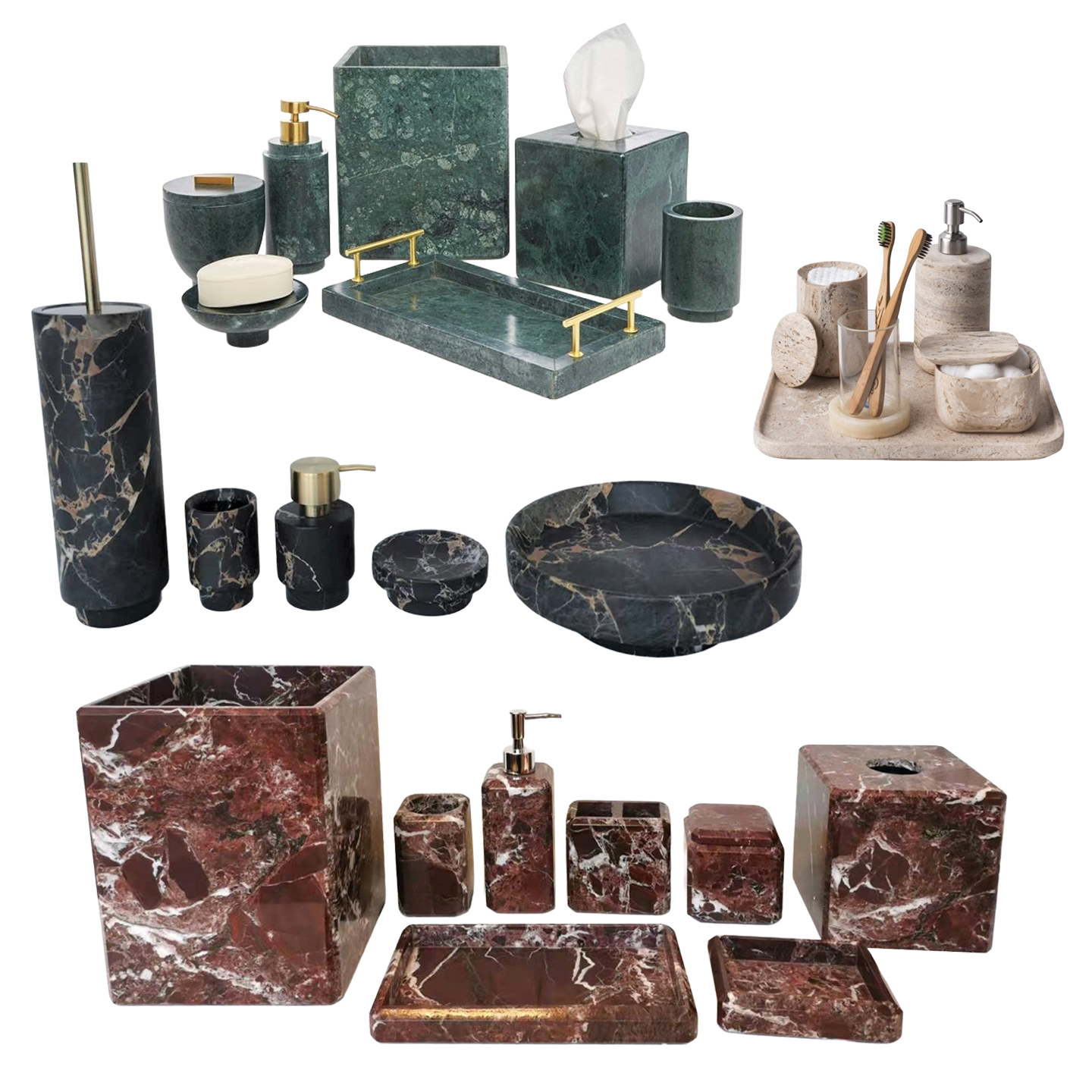 Marble bath accessories