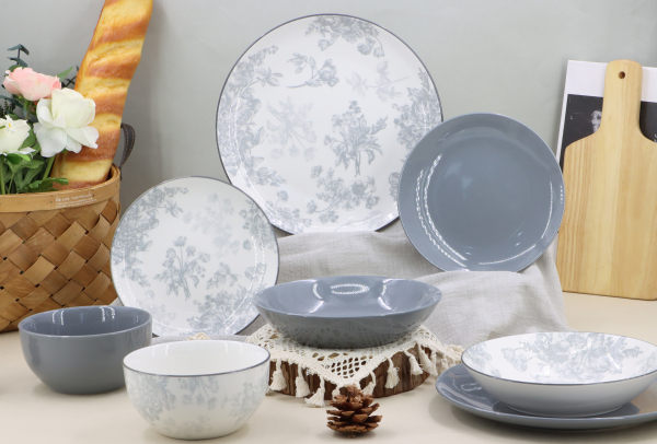 porcelain dinner set with pad printing