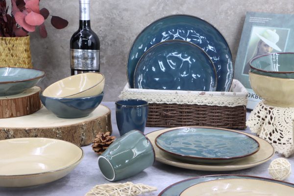 stoneware reactive glazed dinner set