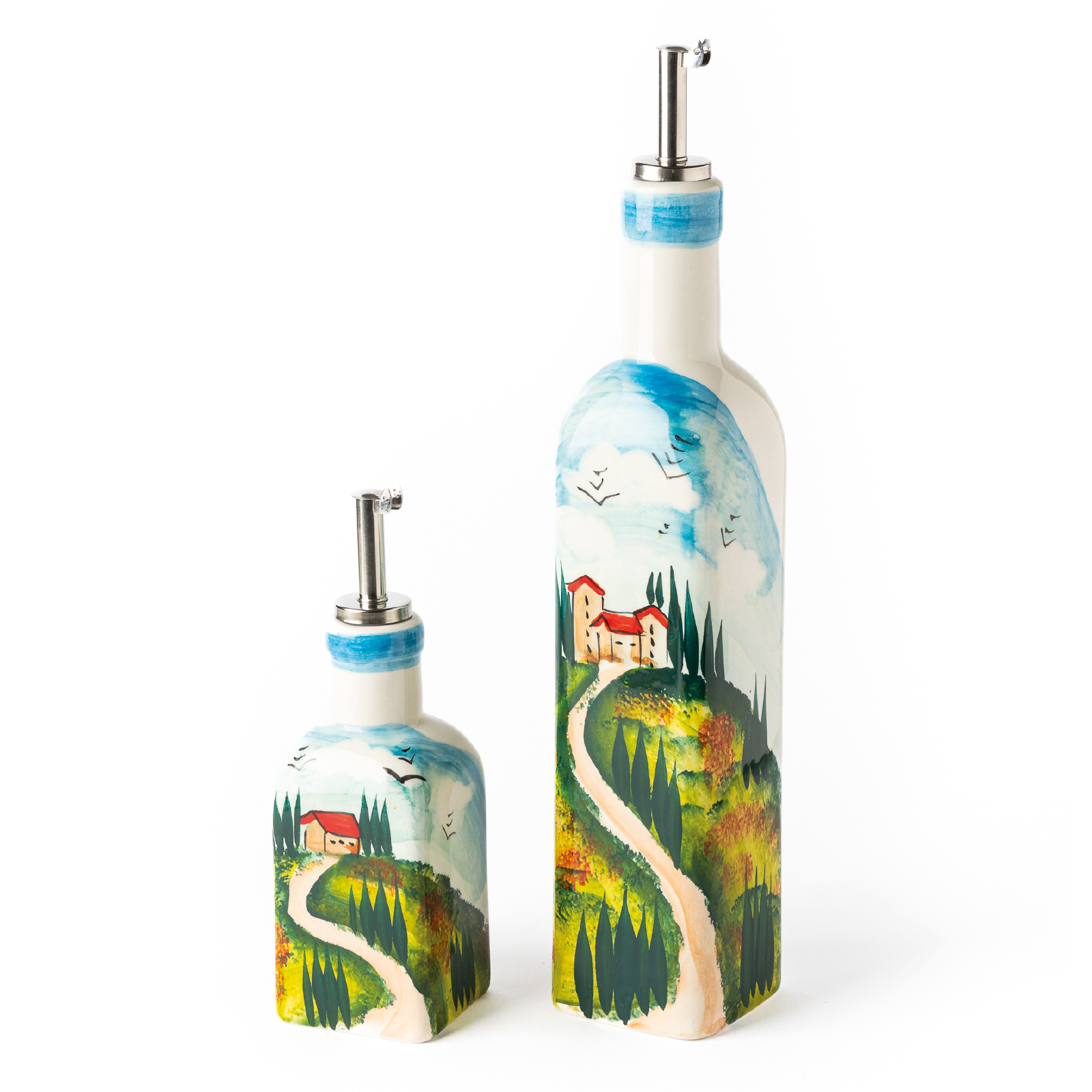 HAND-PAINTED EXTRA VIRGIN OLIVE OIL BOTTLES