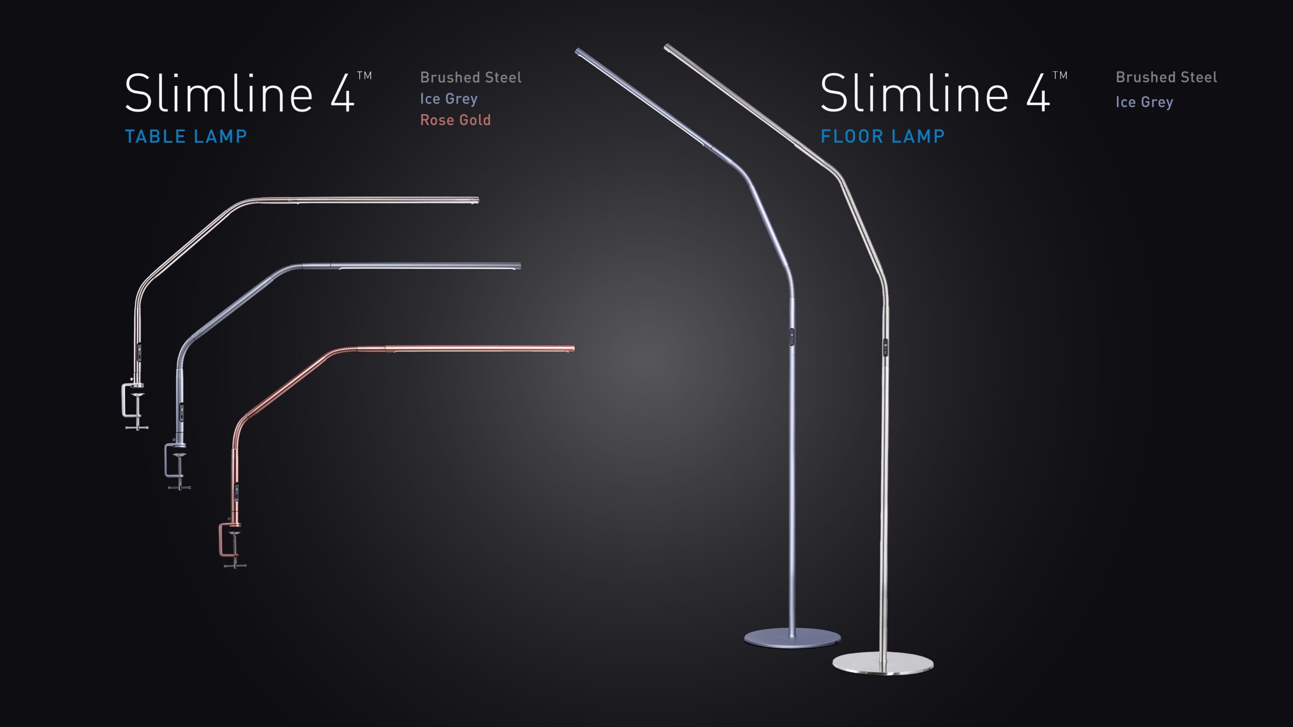 Slimline 4 Table and Floor Lamps