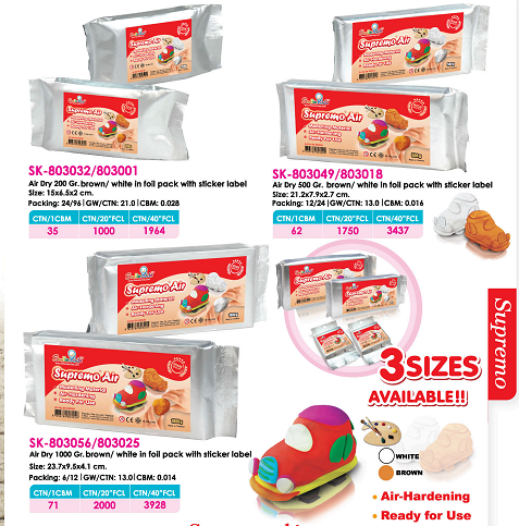 Air hardening clay