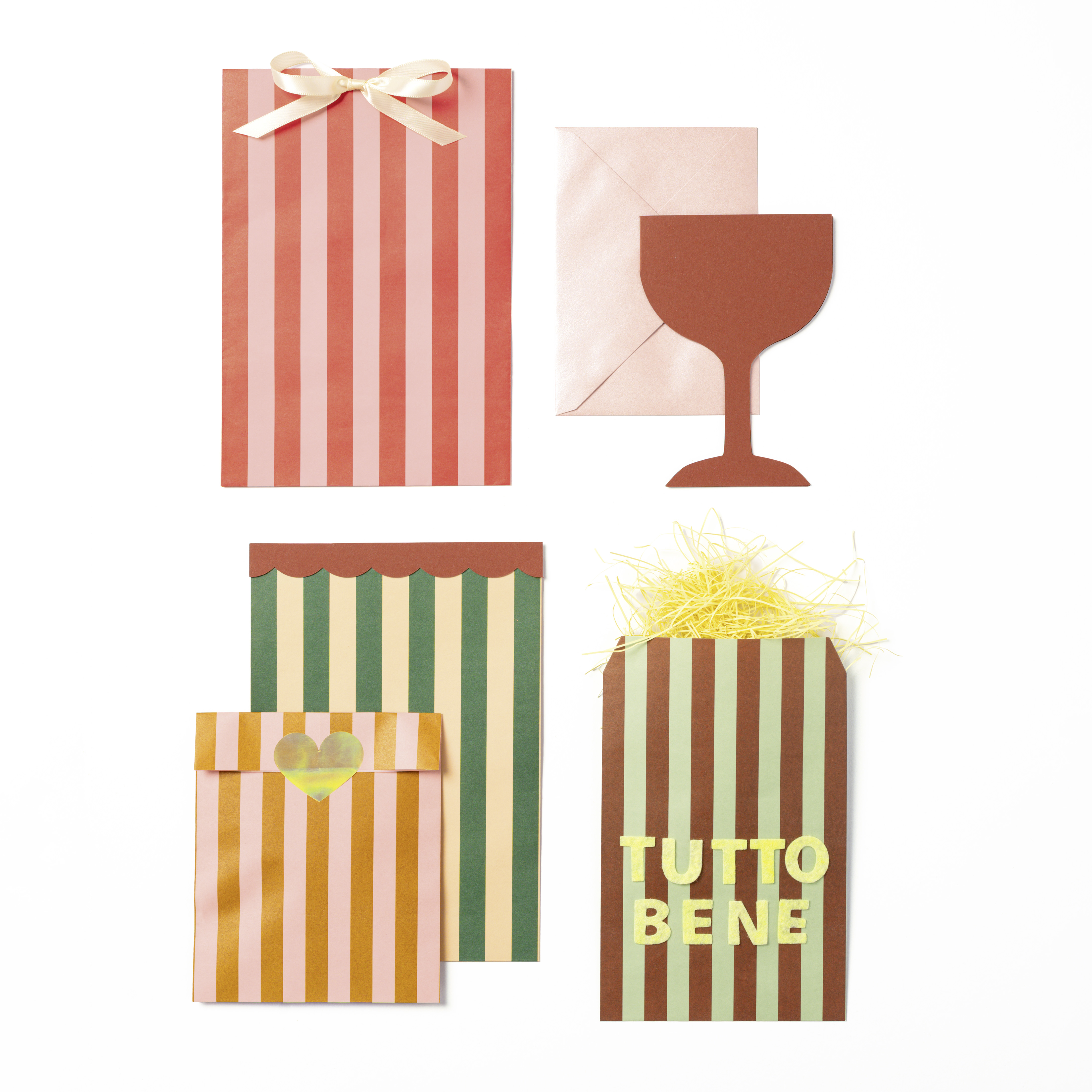 Flat Paper bags "Stripes Amore"