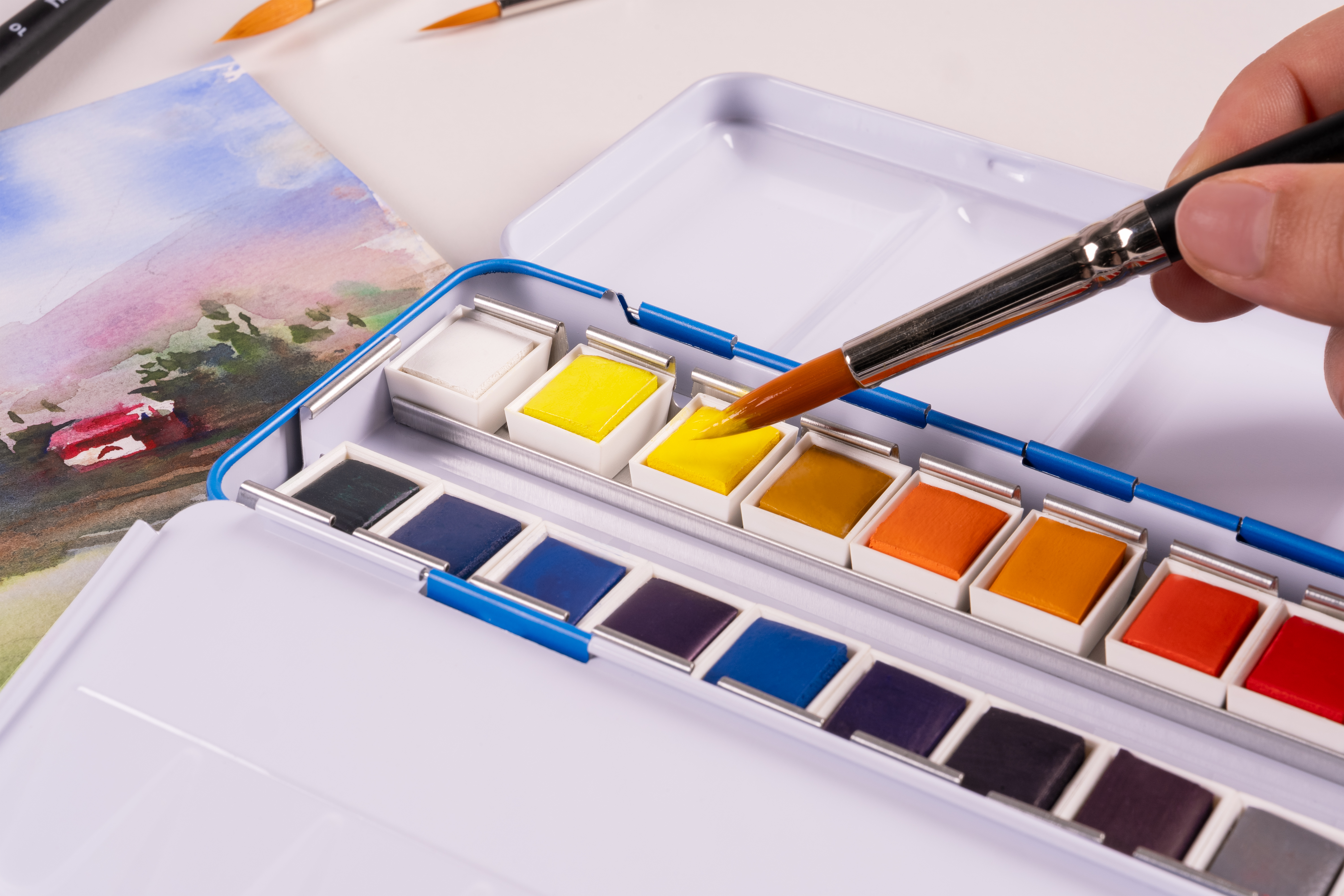 MILAN 05B1624 Watercolor metal box 24 units half pan