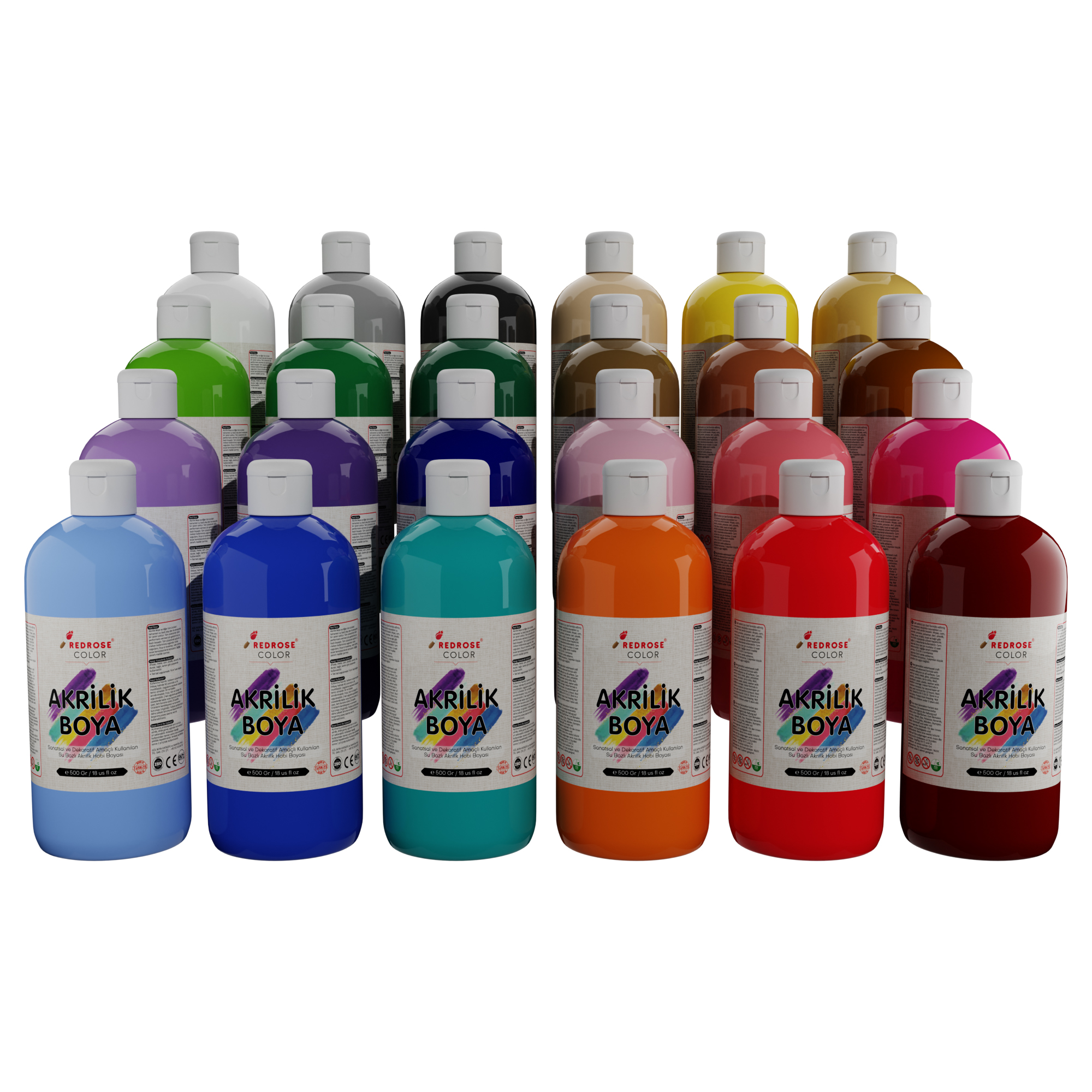 Acrylic Paint Set 24 Colors 24x500ml