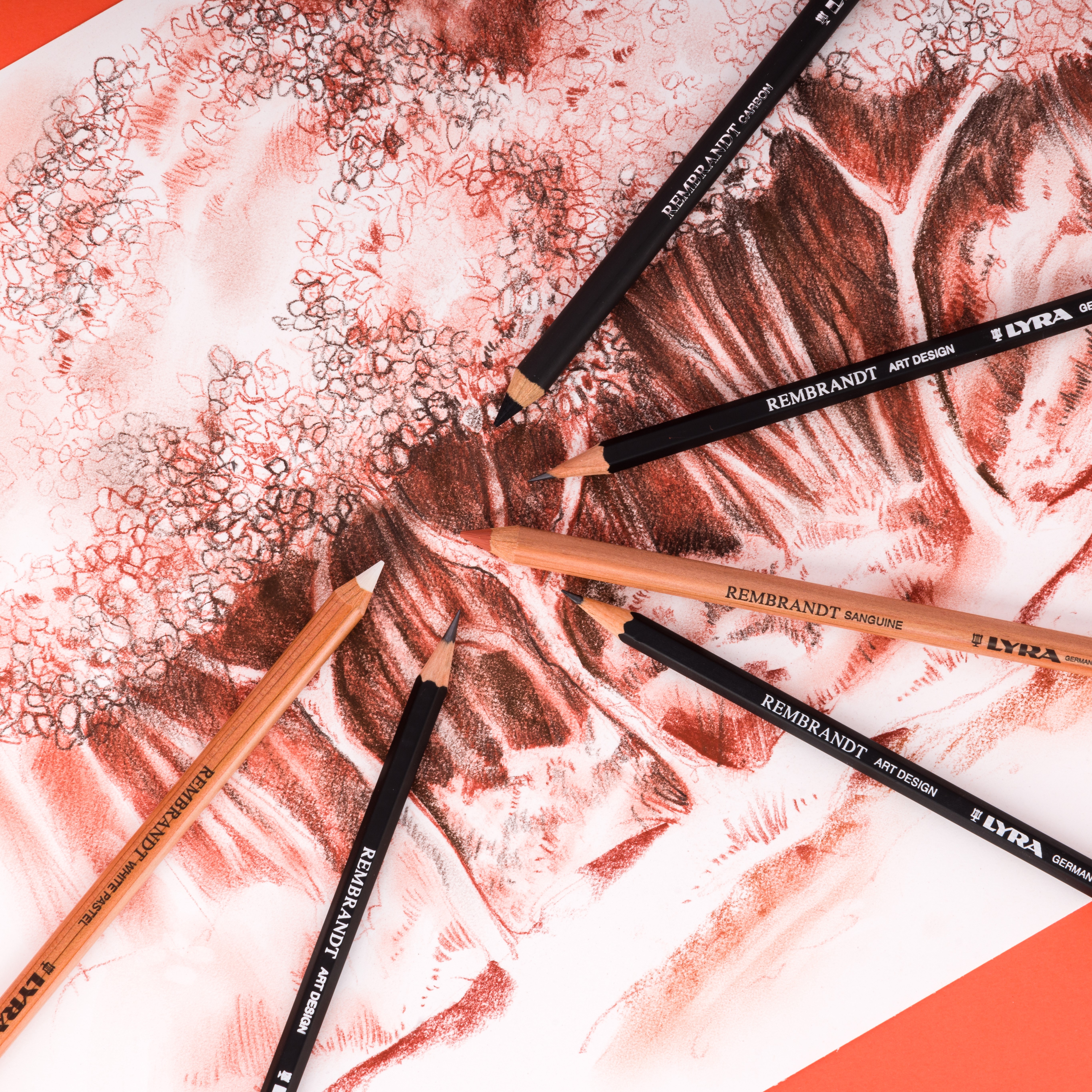Artist drawing pencils