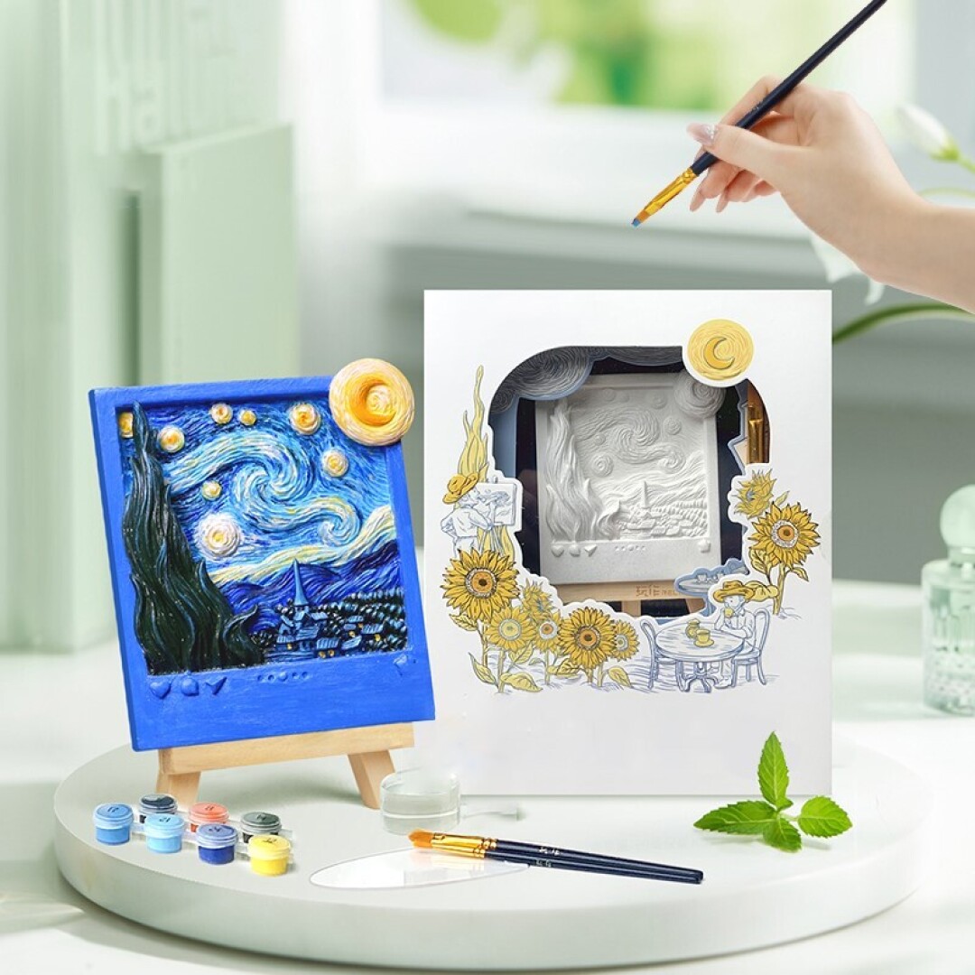 DIY 3D Relief Resin Painting Kit with Fridge Magnet (7 x 8 cm)