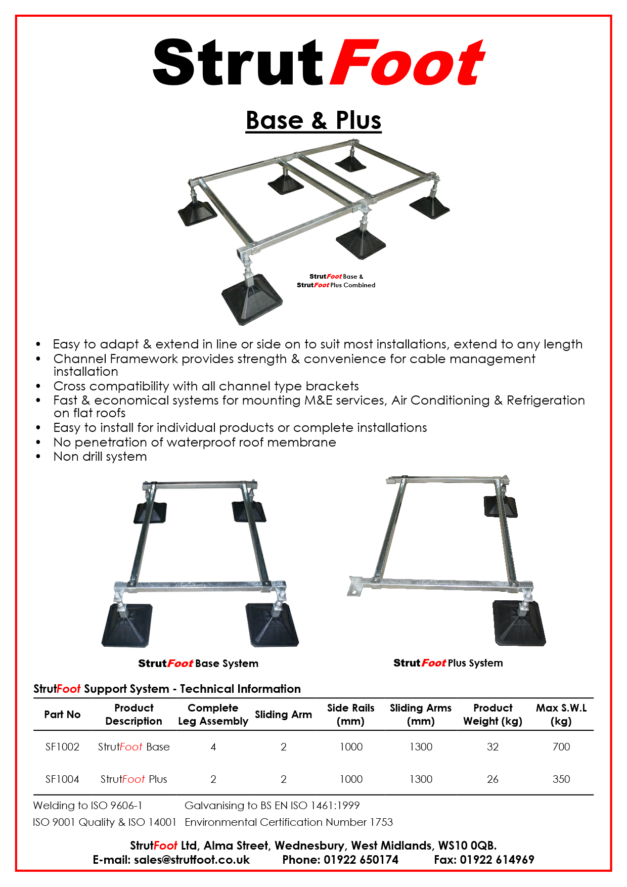 STRUT FOOT BASE AND PLUS
