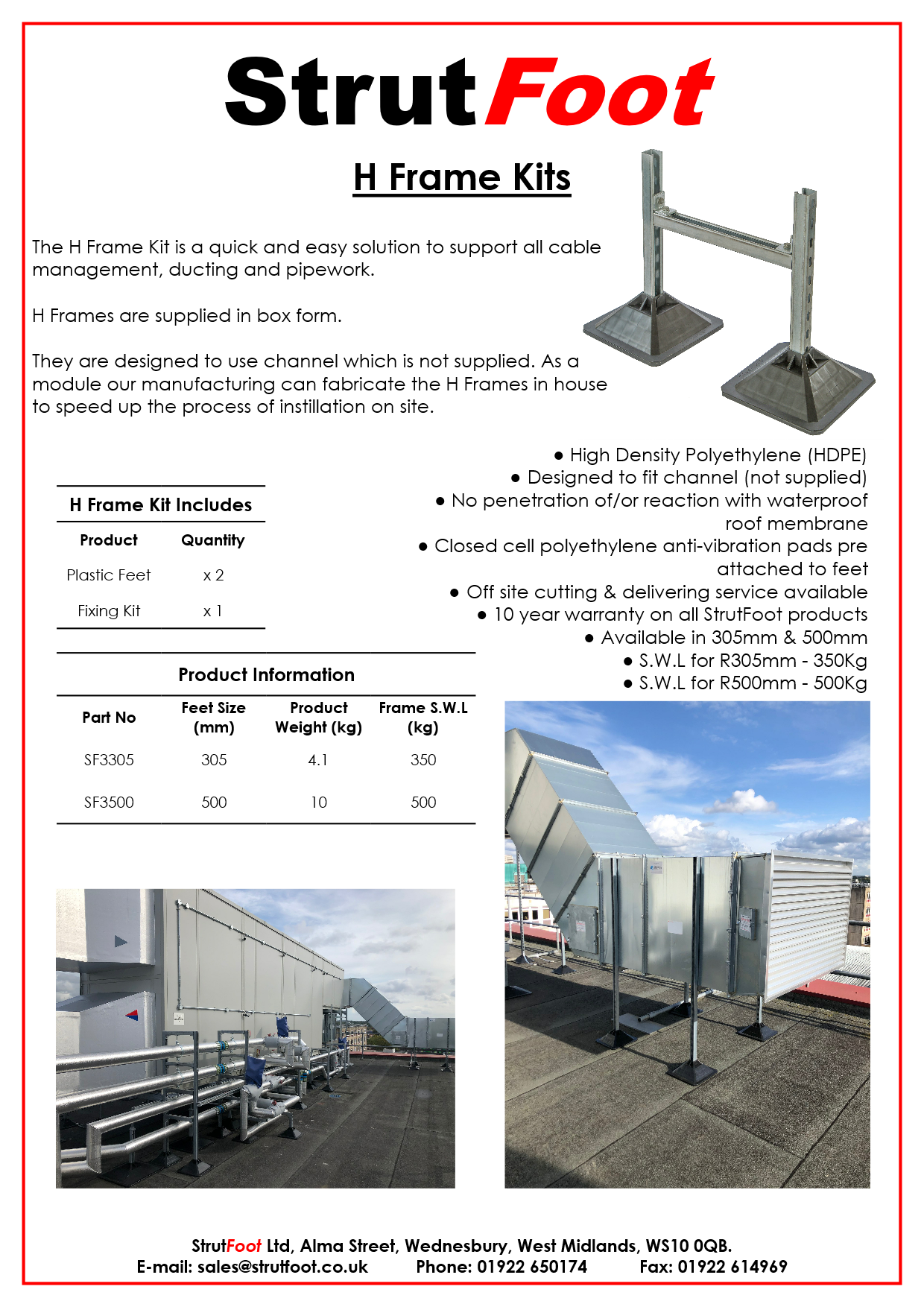 StrutFoot H Frame Kits