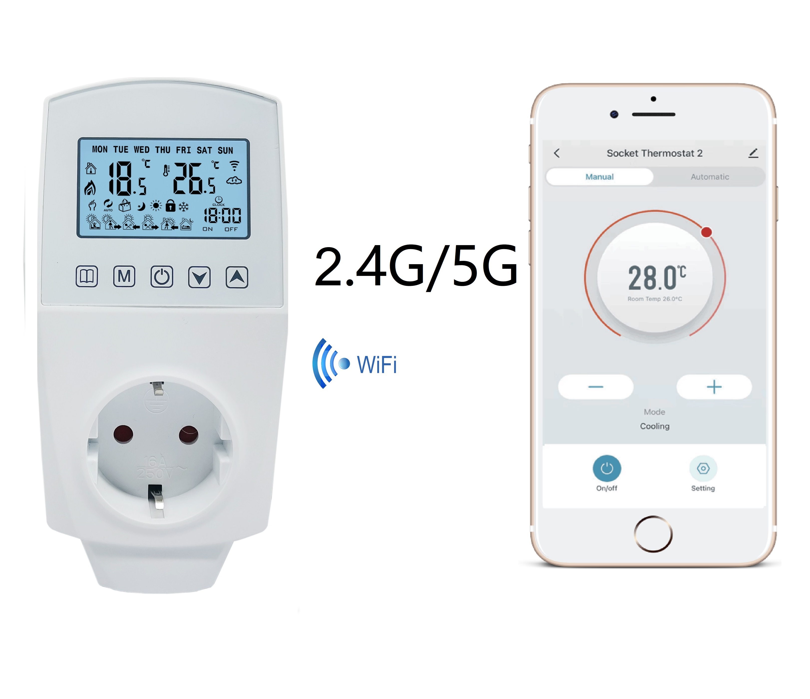 16A Socket Heating Thermostat