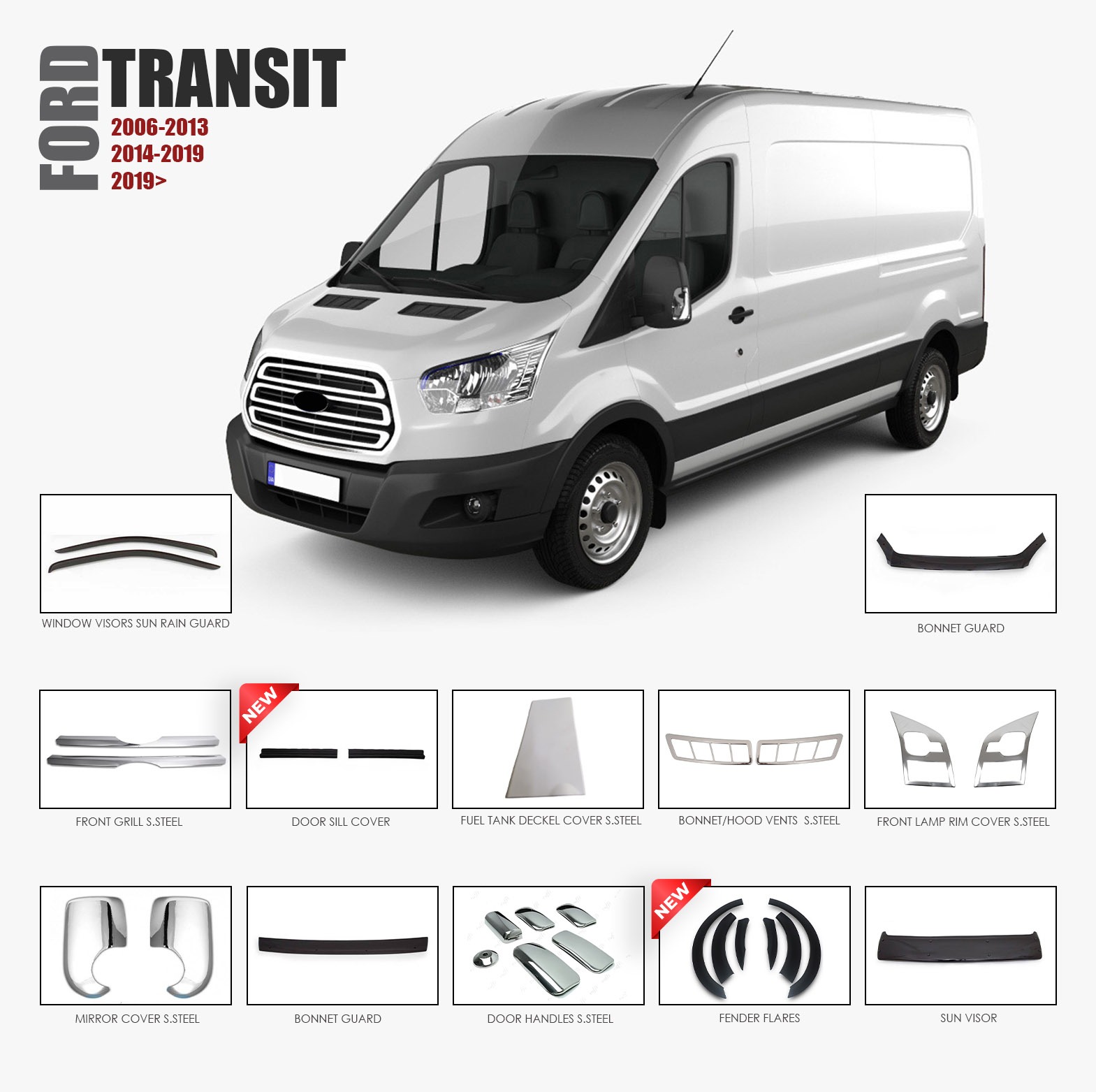 Full Hood and Fender Kit | FORD TRANSIT 2020 Full Hood and Fender Kit | FORD TRANSIT 2020