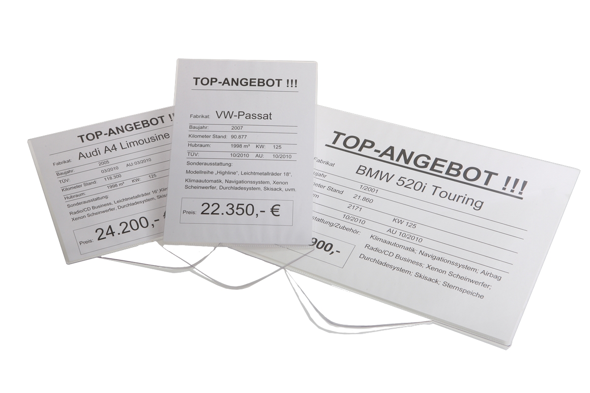 Sales signs for price labelling